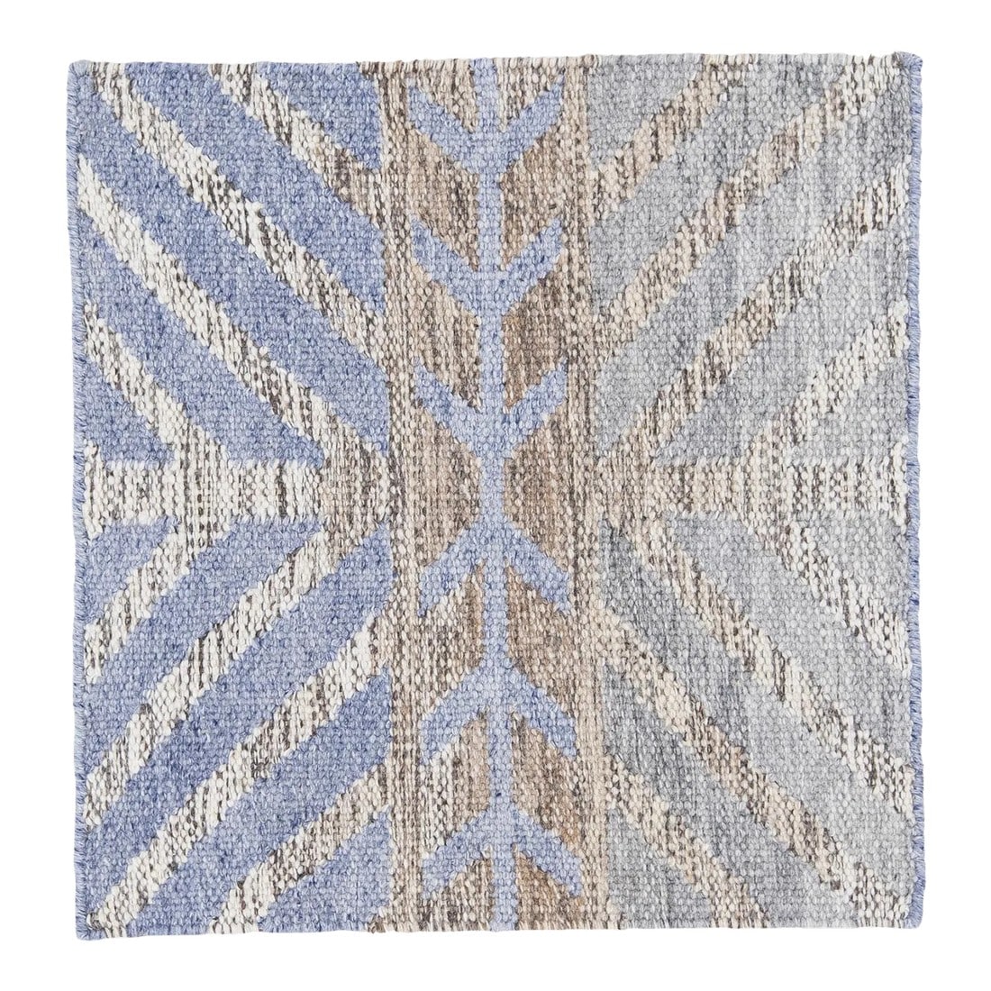 Modern Swedish Style Handwoven Beige/Blue Custom Wool Rug: Apadana's Modern Swedish Style Handwoven wool custom rug. Custom sizes and colors made-to-order. Material: Wool. Techniques: Hand-Woven. Style: Swedish. Lead time: Approx. 15-16 weeks available. 