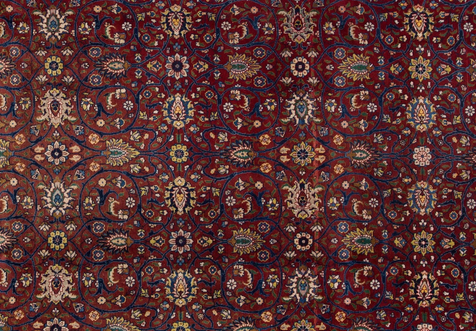 Vintage Persian Tabriz Handmade Red Floral Wool Rug - 4