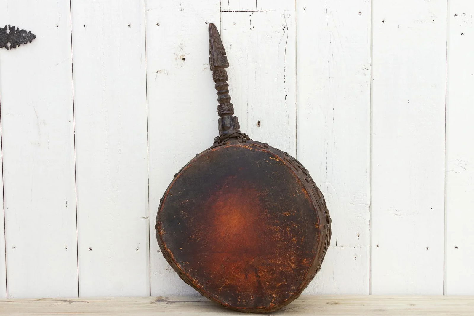 Antique Nepalese Carved Shaman Drum - 8