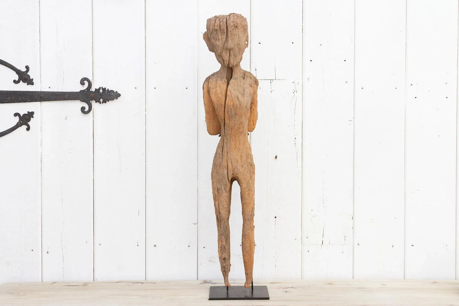 Antique Fossilized Wooden Asian Statue - 12