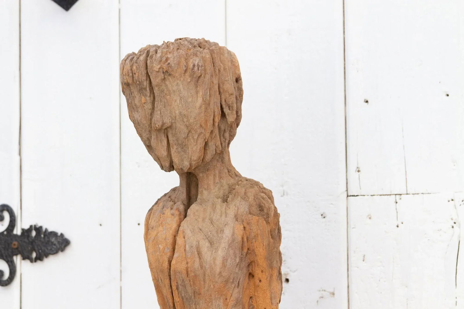 Antique Fossilized Wooden Asian Statue - 4