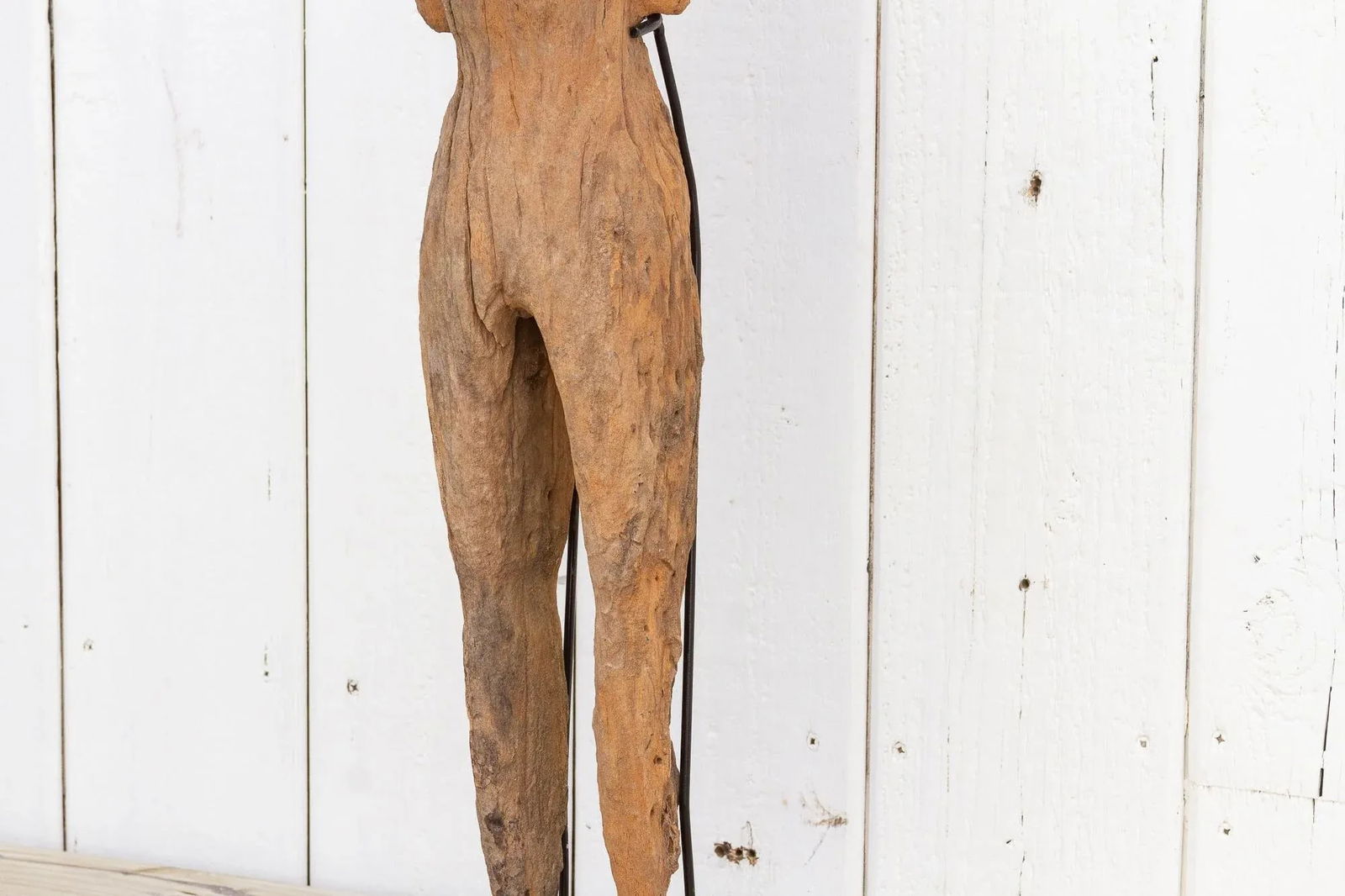 Antique Fossilized Wooden Asian Statue - 5