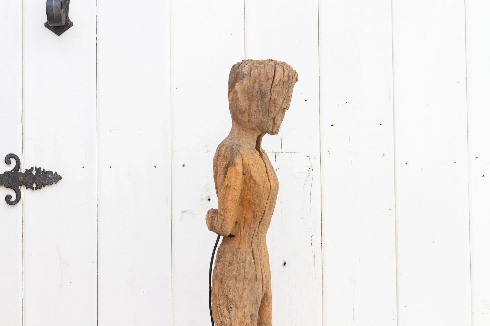 Antique Fossilized Wooden Asian Statue - 7