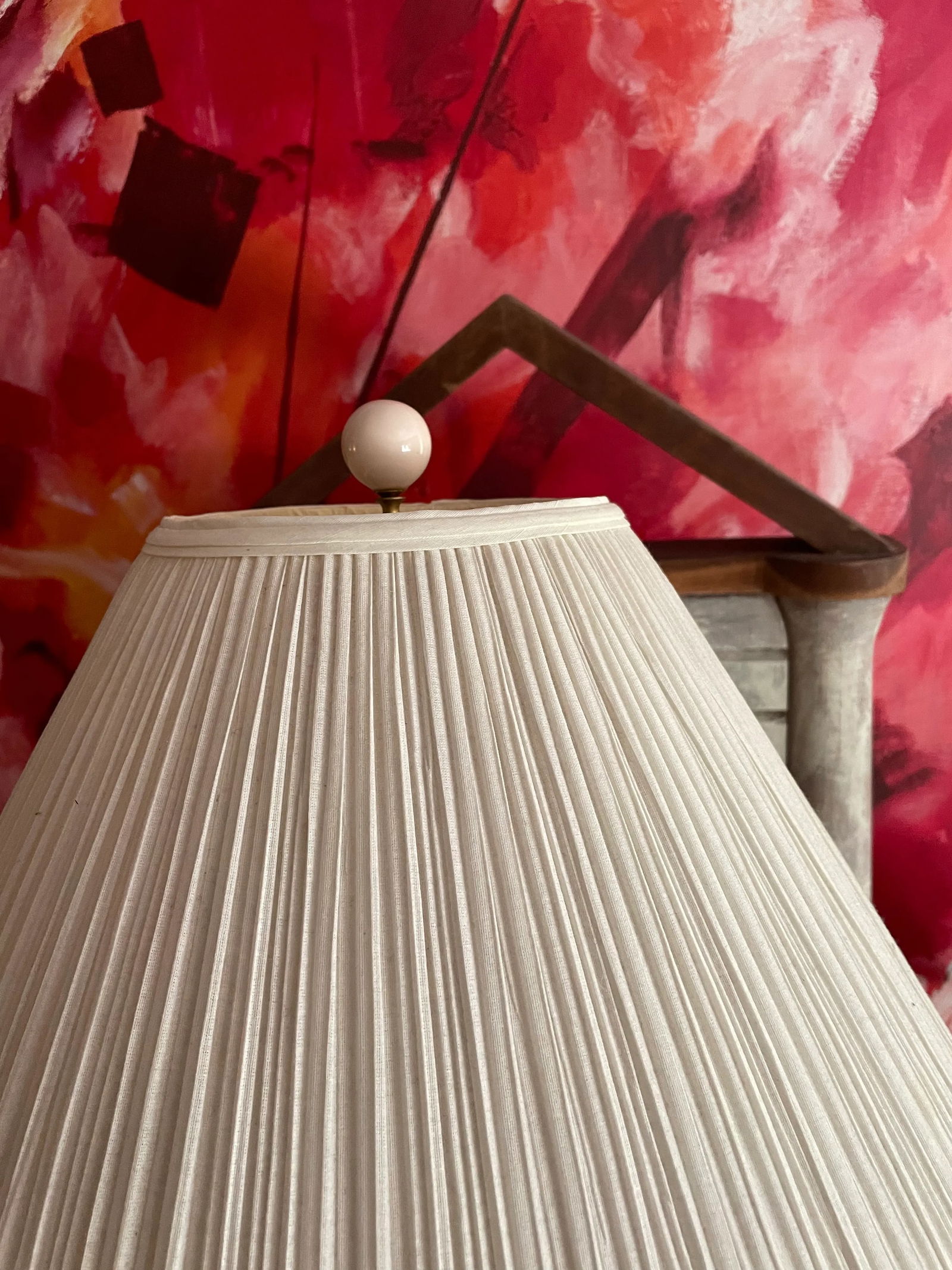 Japanese Imari Style Porcelain Ceramic Table Lamp With Wooden Base - 9