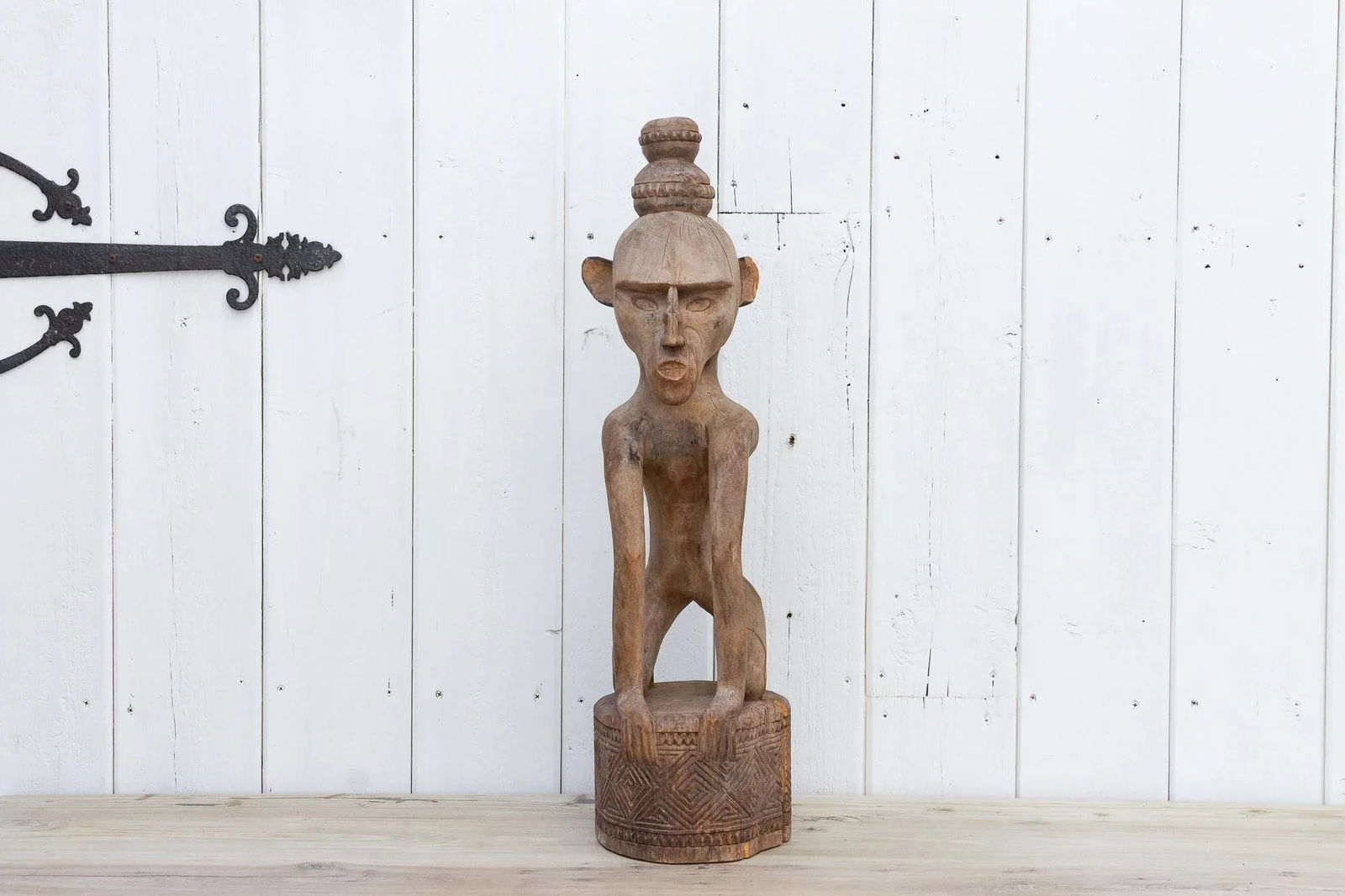 Tall Tribal Carved Barneo Statue - 13