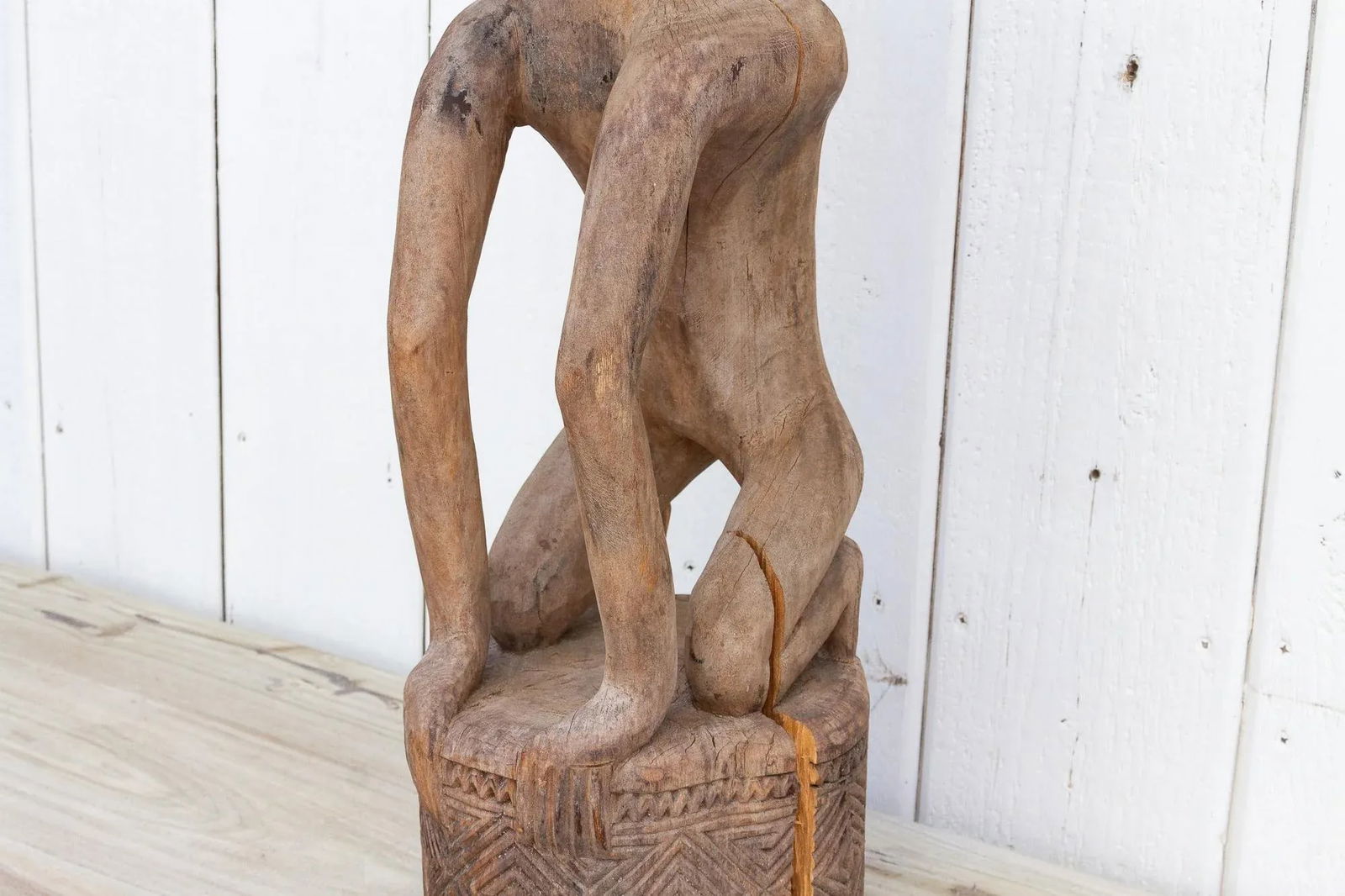 Tall Tribal Carved Barneo Statue - 6