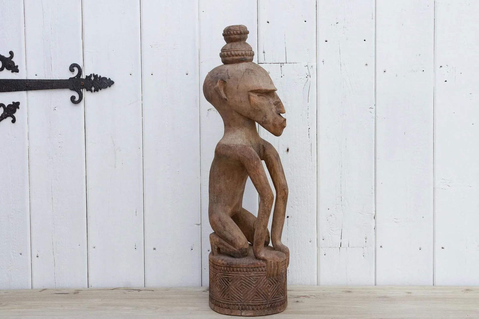 Tall Tribal Carved Barneo Statue - 7