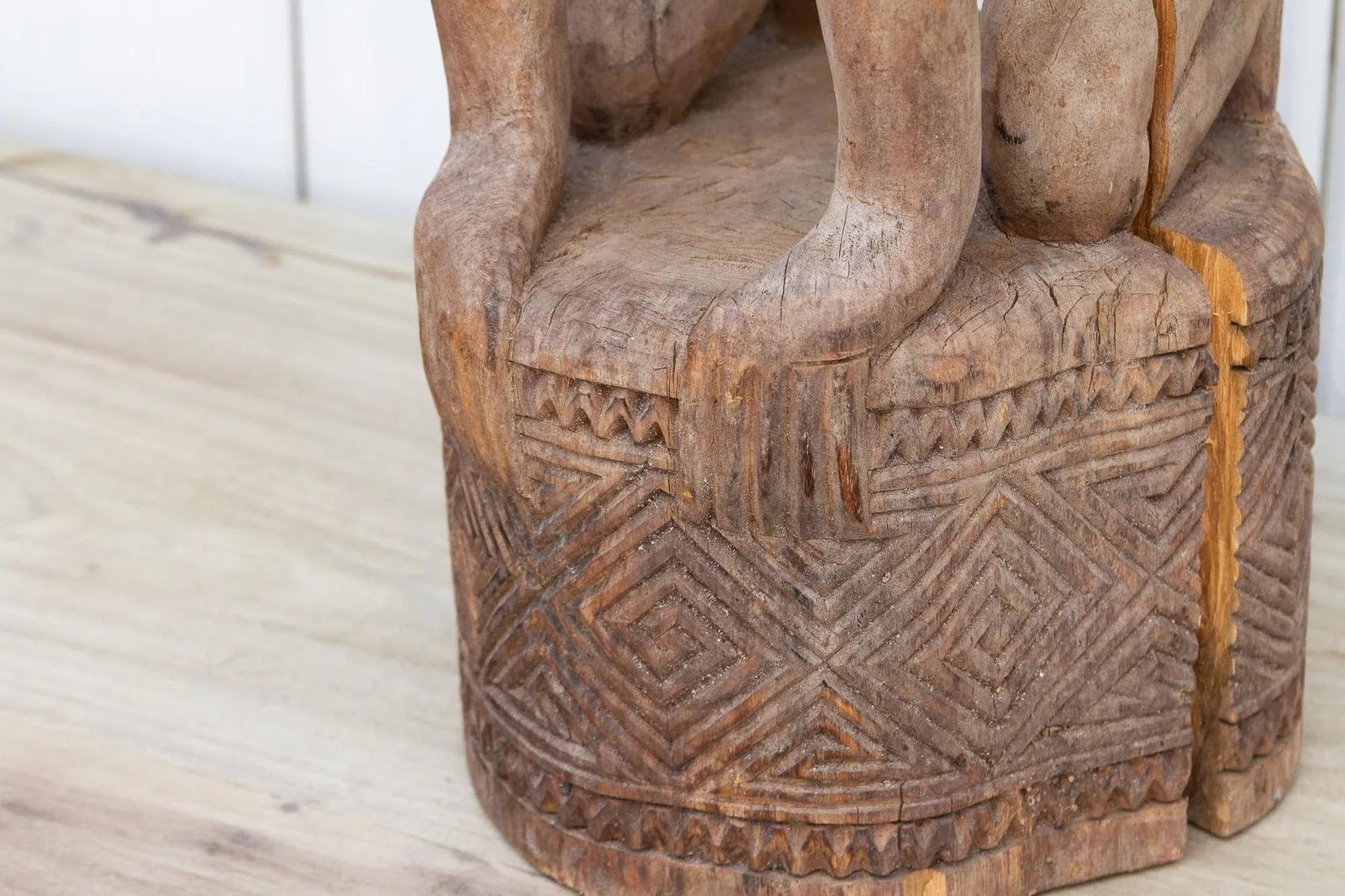 Tall Tribal Carved Barneo Statue - 9