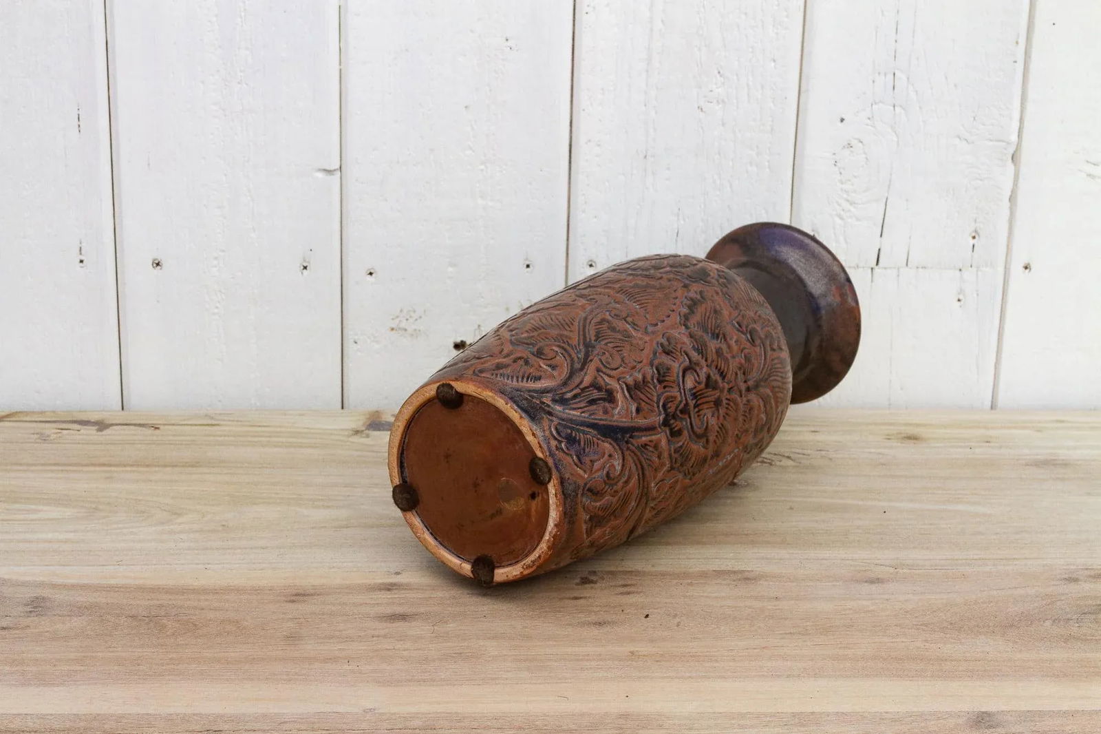 Distressed Brown Thai Vase - 5