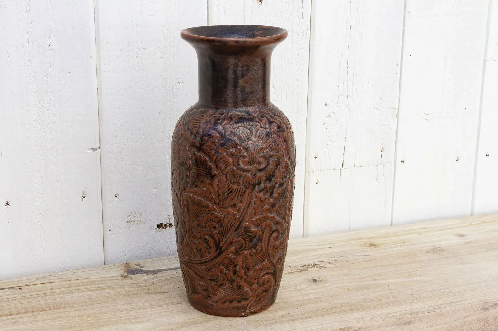 Distressed Brown Thai Vase - 6