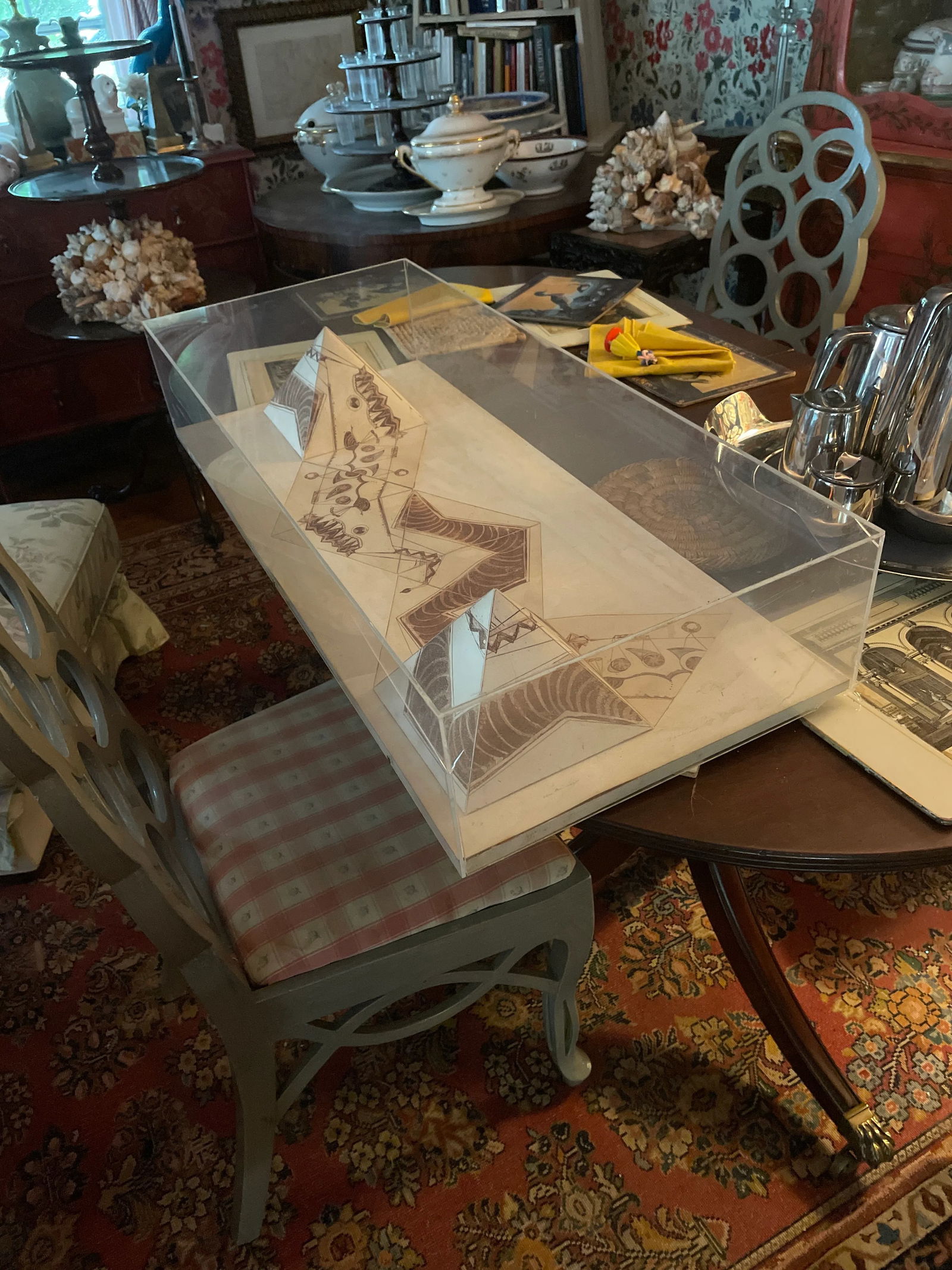 Benigna Chilla Artwork Diorama of Two Egyptian Style Pyramids - 12