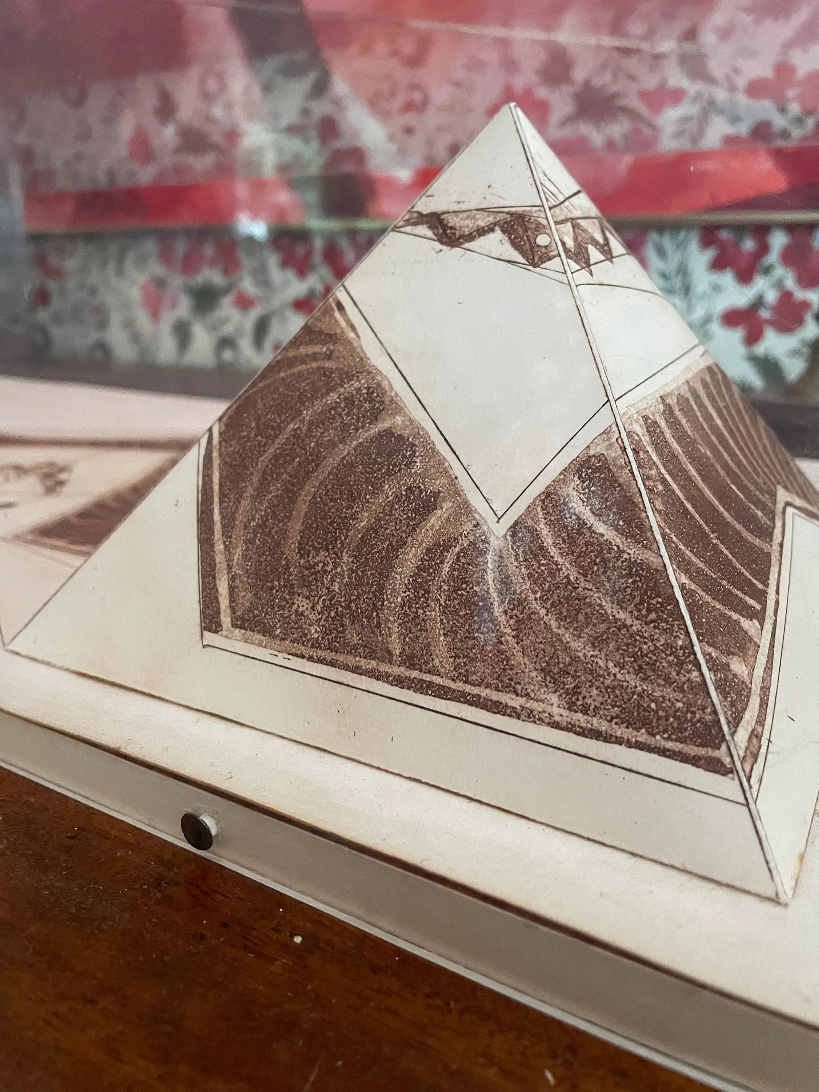 Benigna Chilla Artwork Diorama of Two Egyptian Style Pyramids - 5