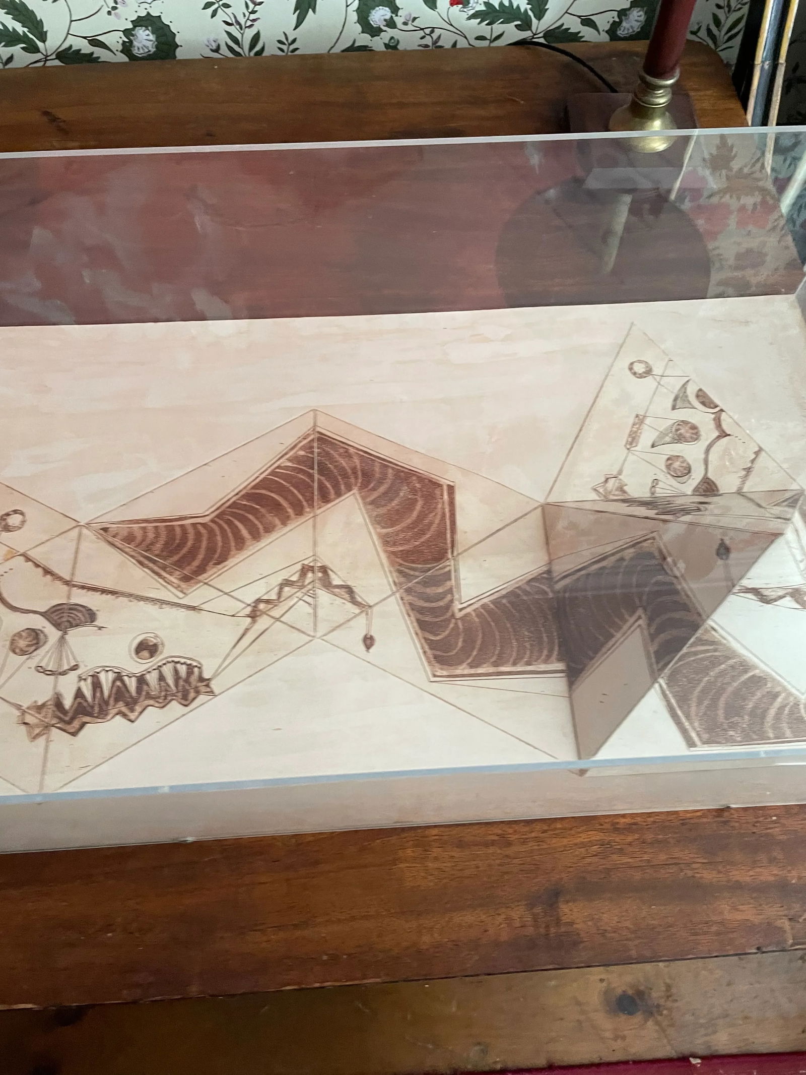 Benigna Chilla Artwork Diorama of Two Egyptian Style Pyramids - 6