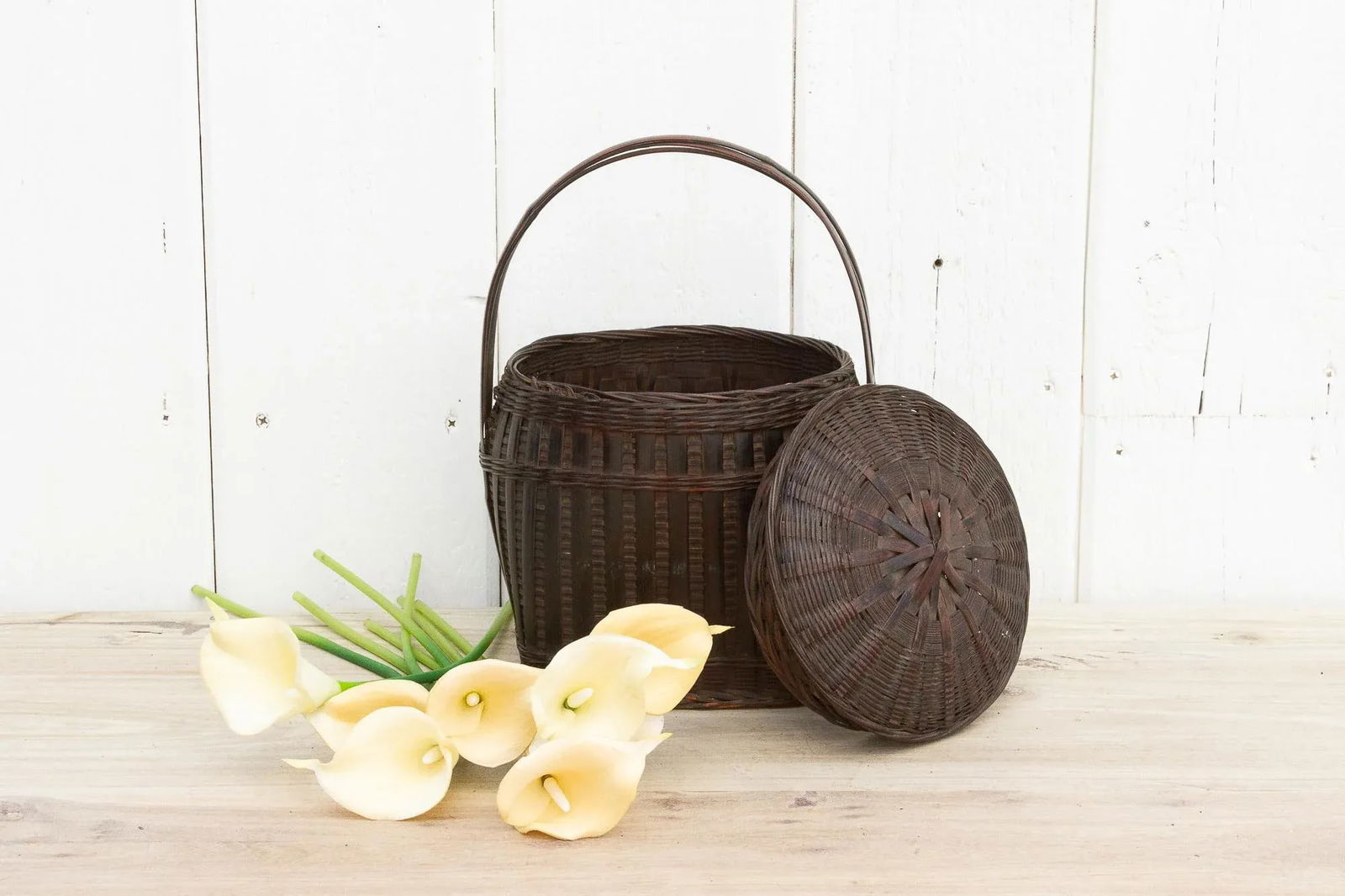 Vintage Thai Wicker Market Basket - 2