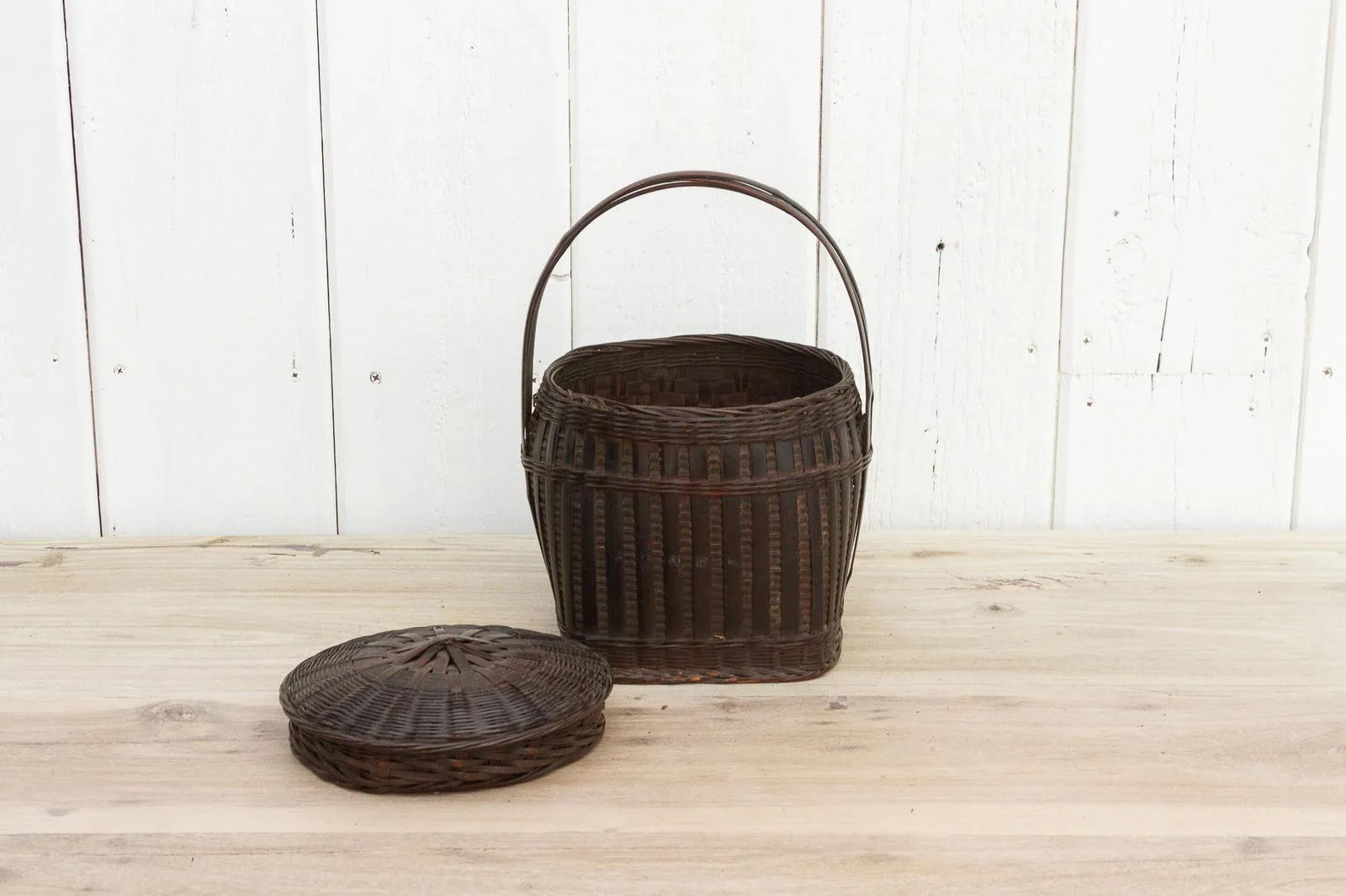 Vintage Thai Wicker Market Basket - 5