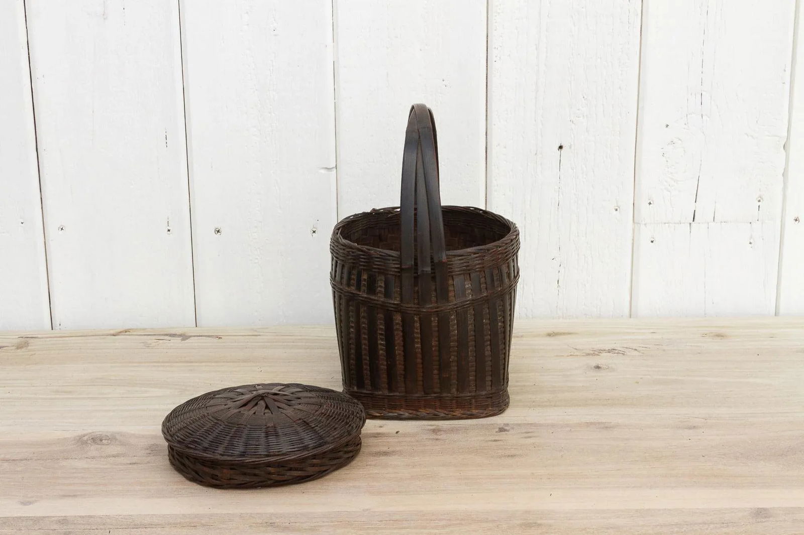 Vintage Thai Wicker Market Basket - 6