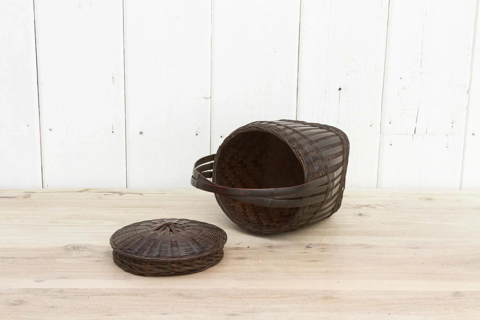 Vintage Thai Wicker Market Basket - 7