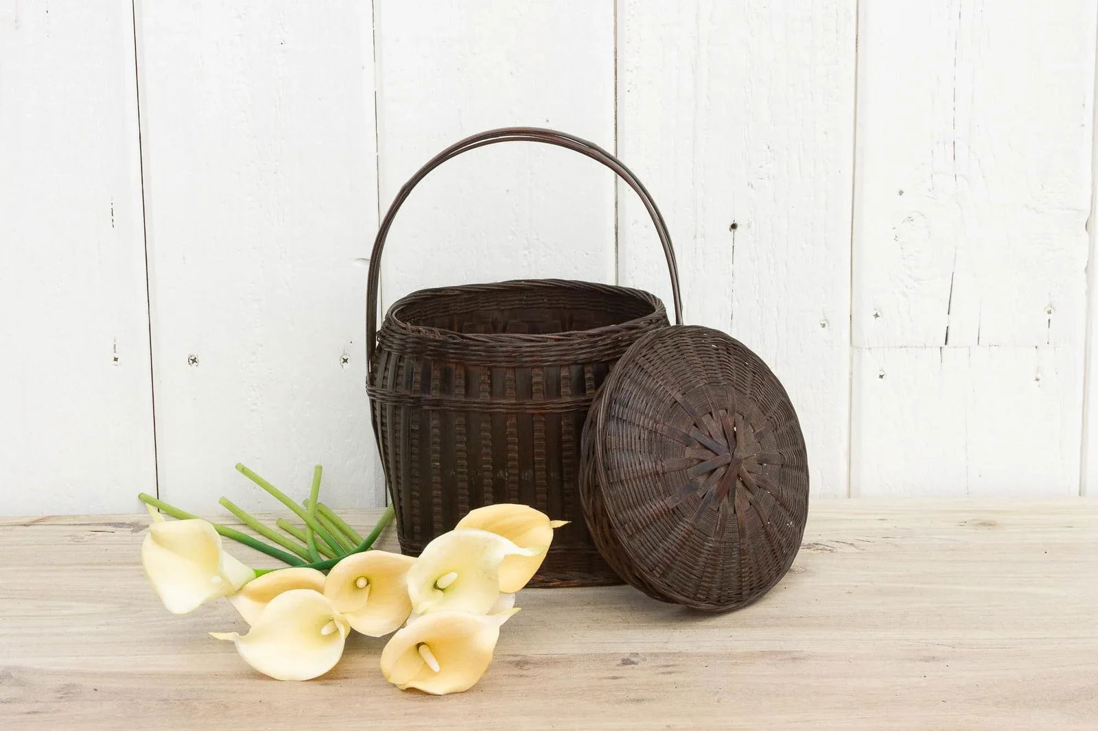 Vintage Thai Wicker Market Basket - 8