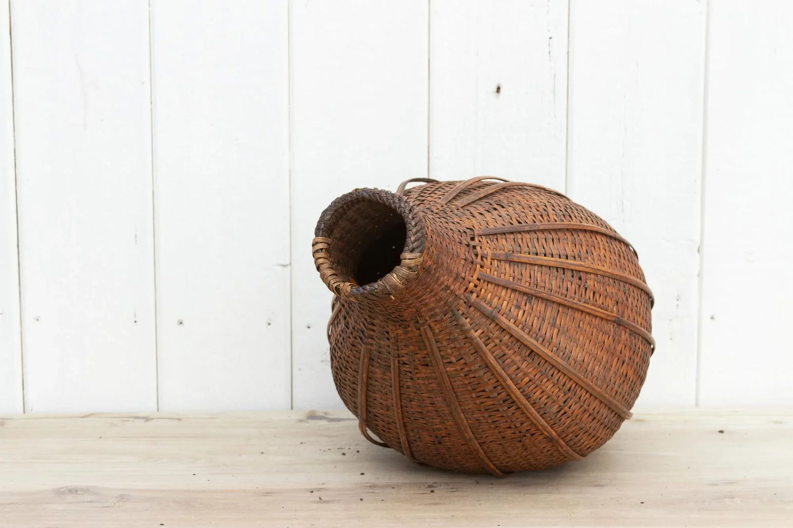 Antique Rattan Fish Basket From Nepal - 6