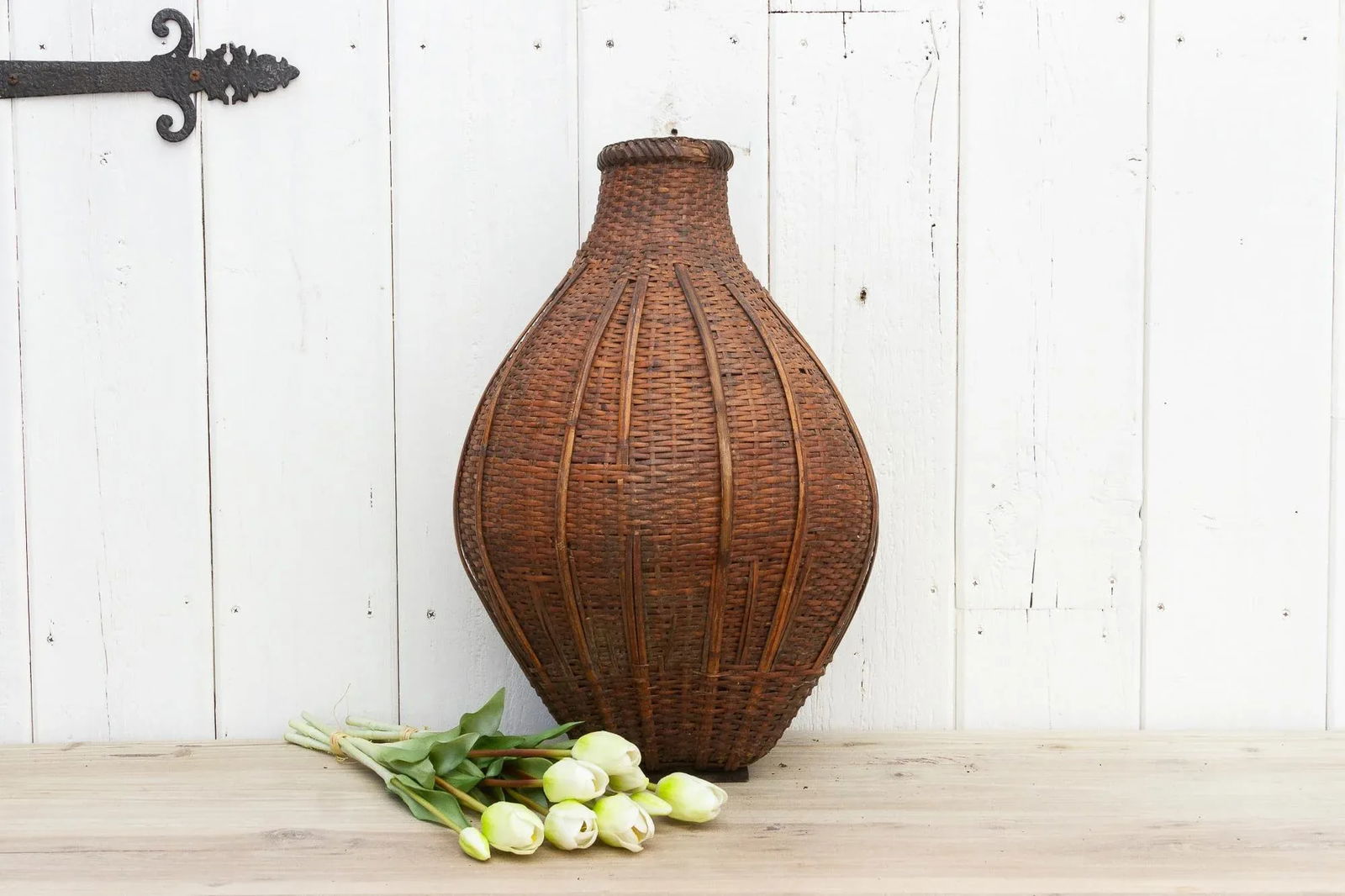 Antique Rattan Fish Basket From Nepal - 7