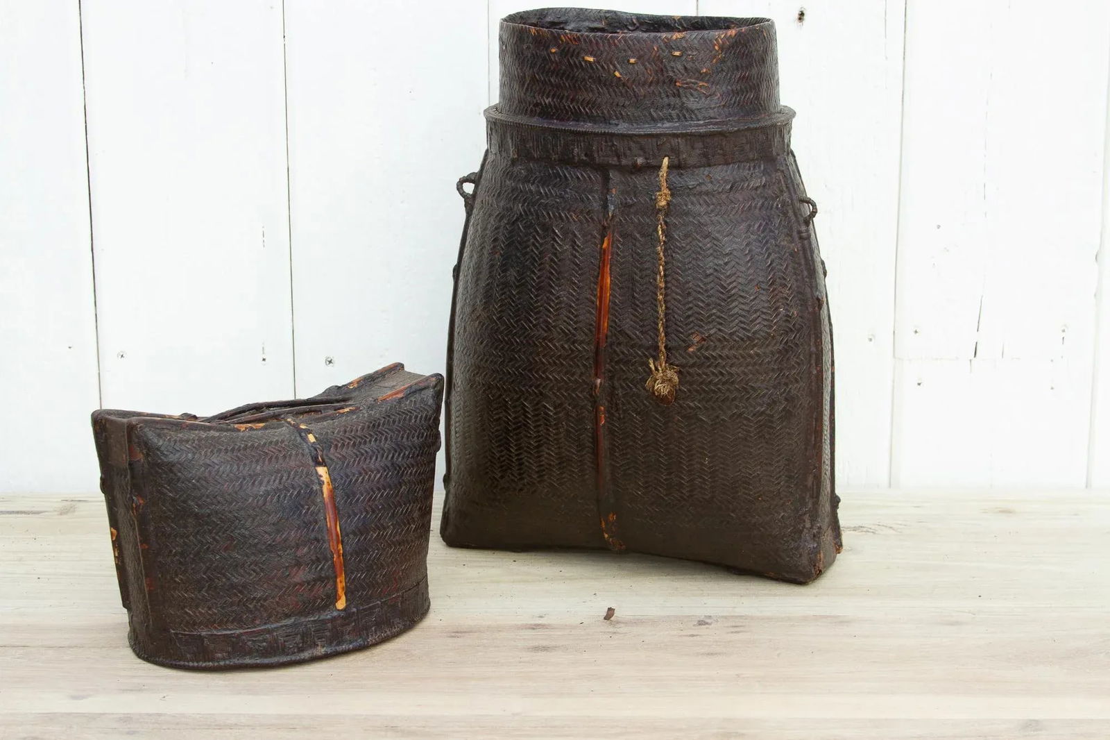 Antique Lacquered Karen Tribe Basket - 4