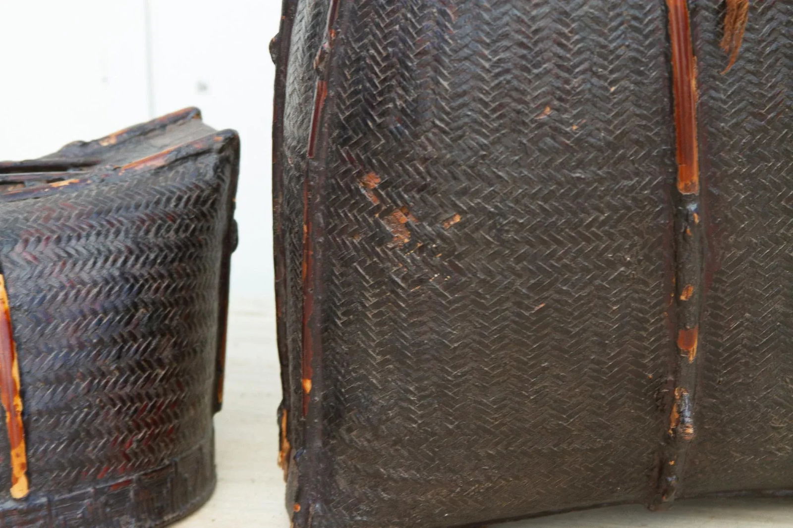 Antique Lacquered Karen Tribe Basket - 5