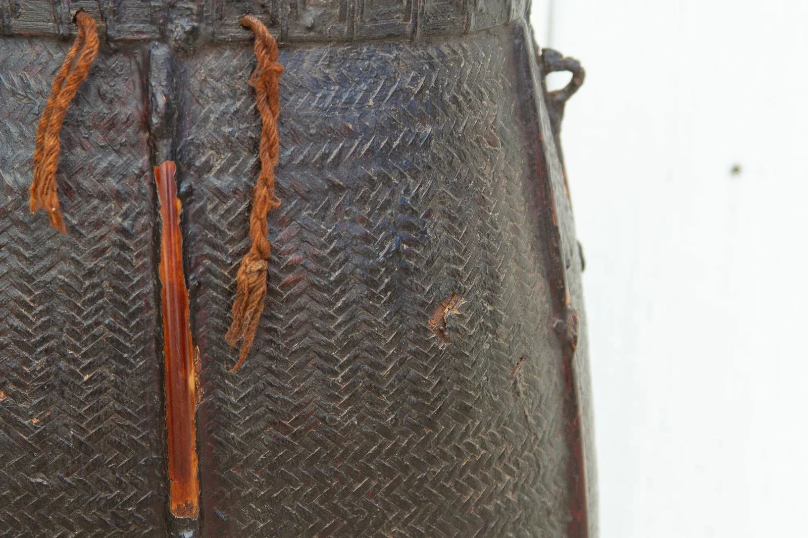 Antique Lacquered Karen Tribe Basket - 6