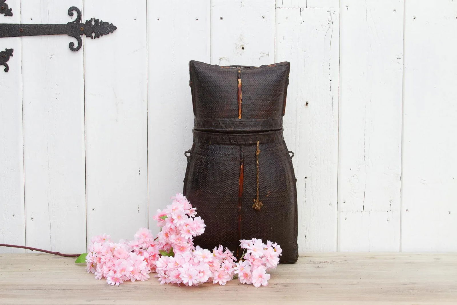 Antique Lacquered Karen Tribe Basket - 8