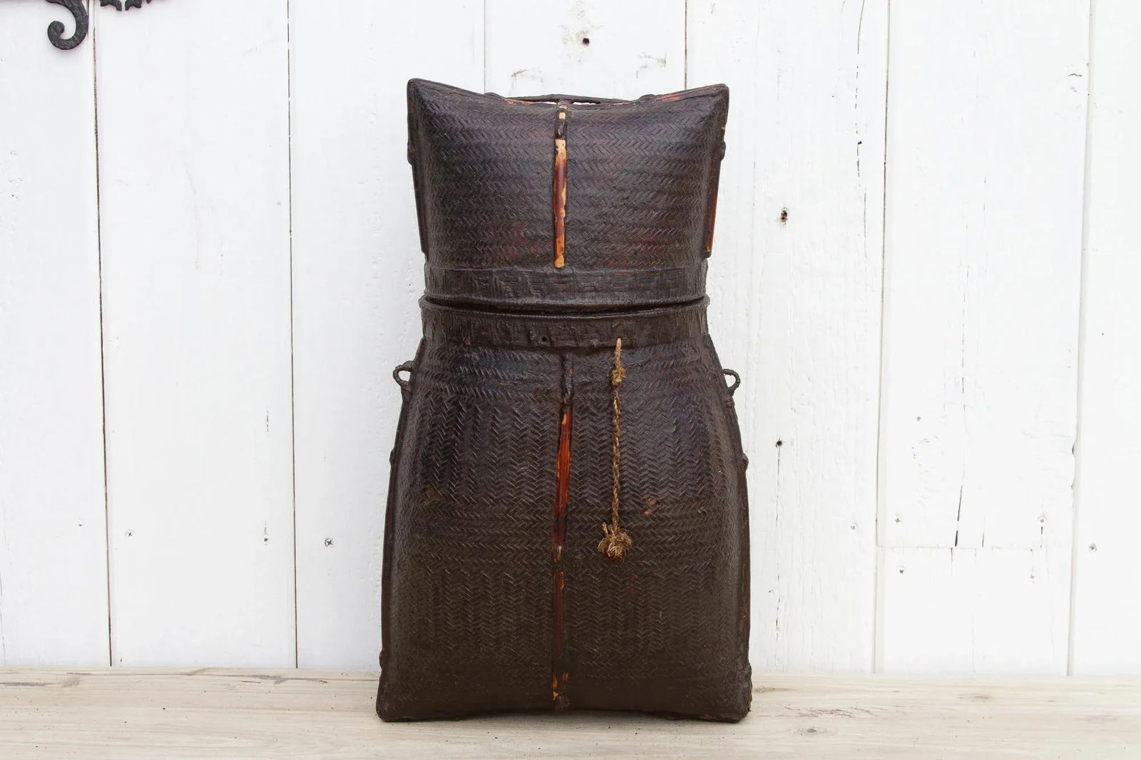 Antique Lacquered Karen Tribe Basket - 9