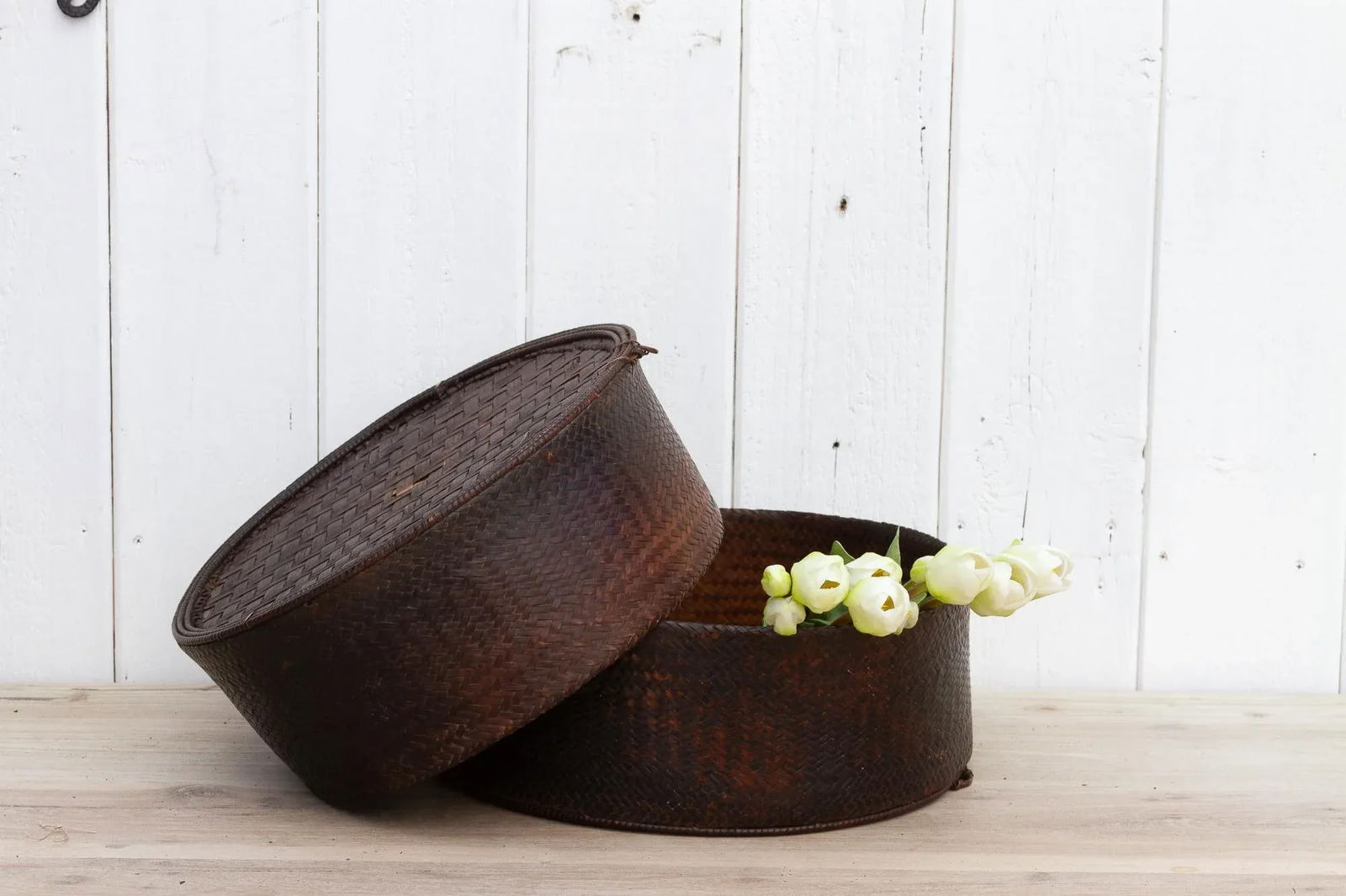 19th Century Round Akha Tribe Woven Basket - 2