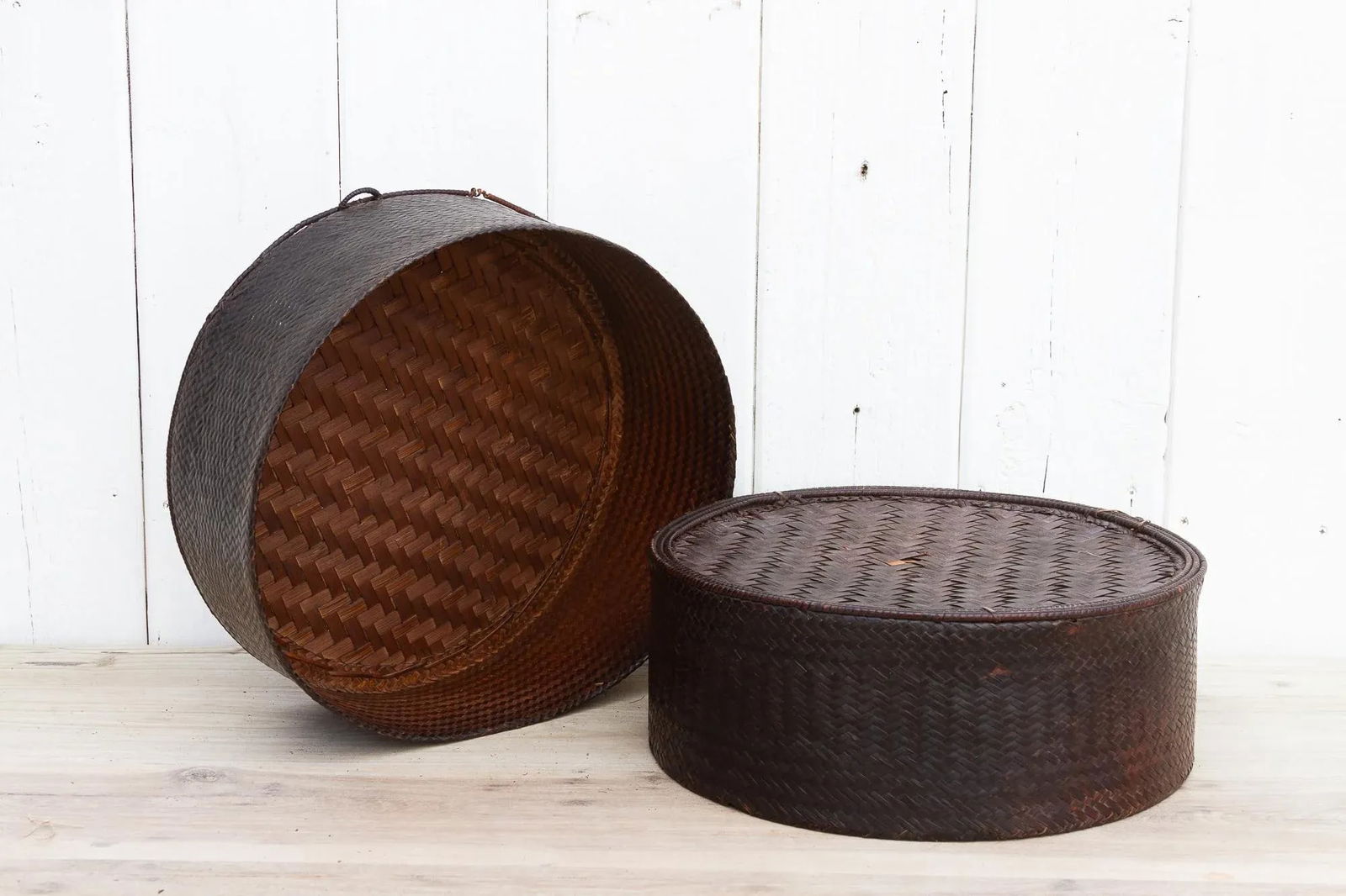 19th Century Round Akha Tribe Woven Basket - 5