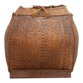 19th Century Rattan "Tharu" Basket From Nepal