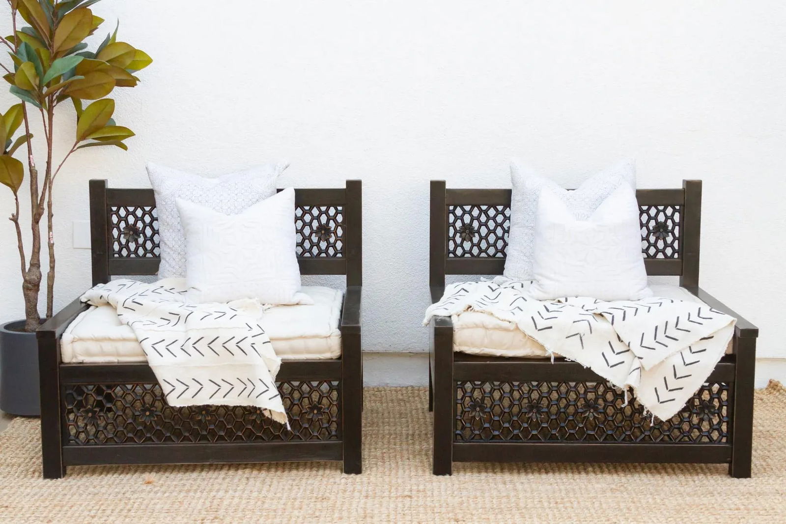 Elegant Floral Jali Lounge Club Chair - 11