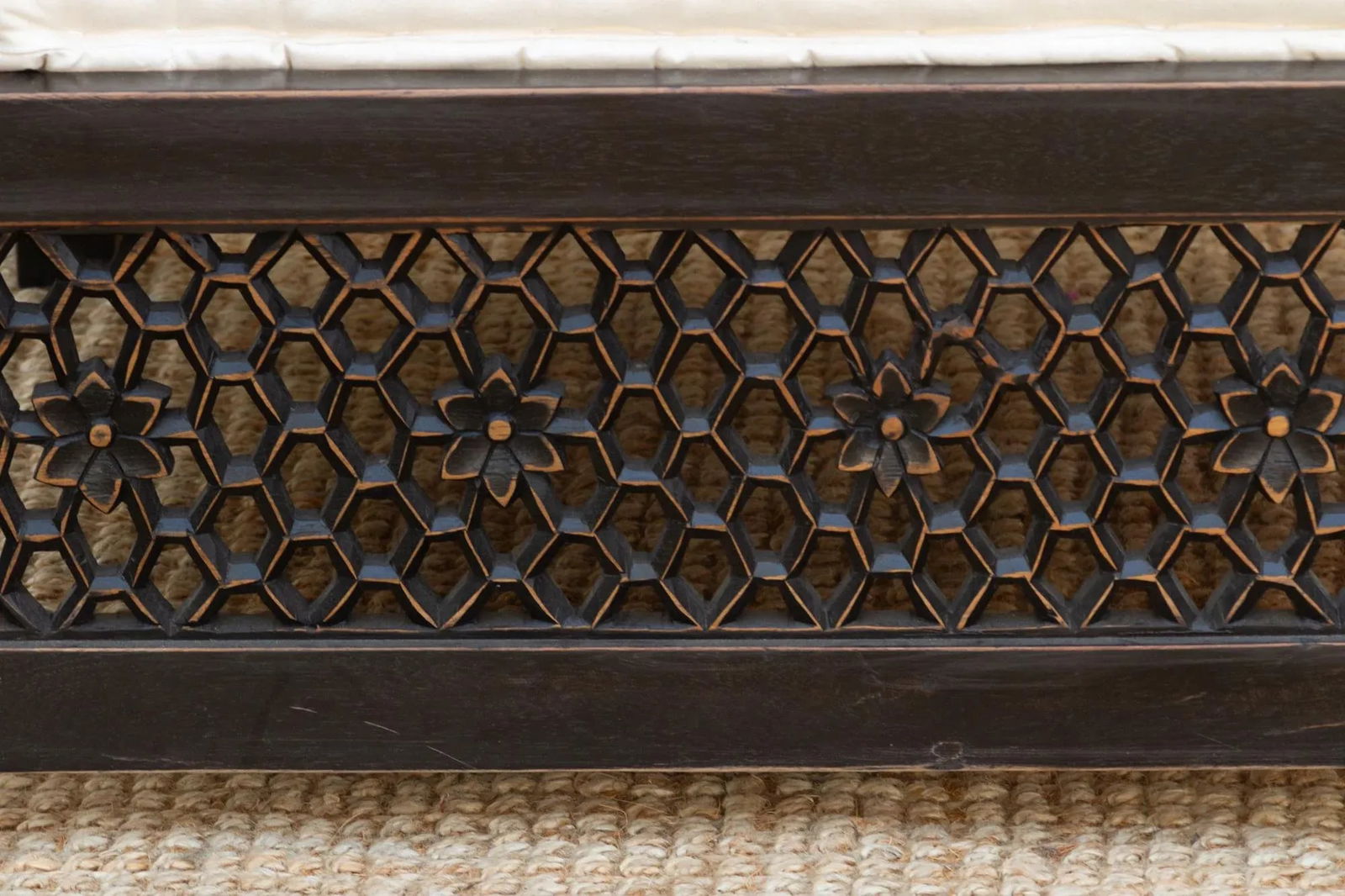 Elegant Floral Jali Lounge Club Chair - 4