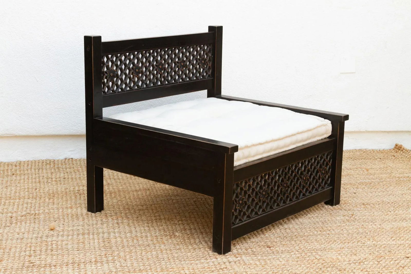 Elegant Floral Jali Lounge Club Chair - 9