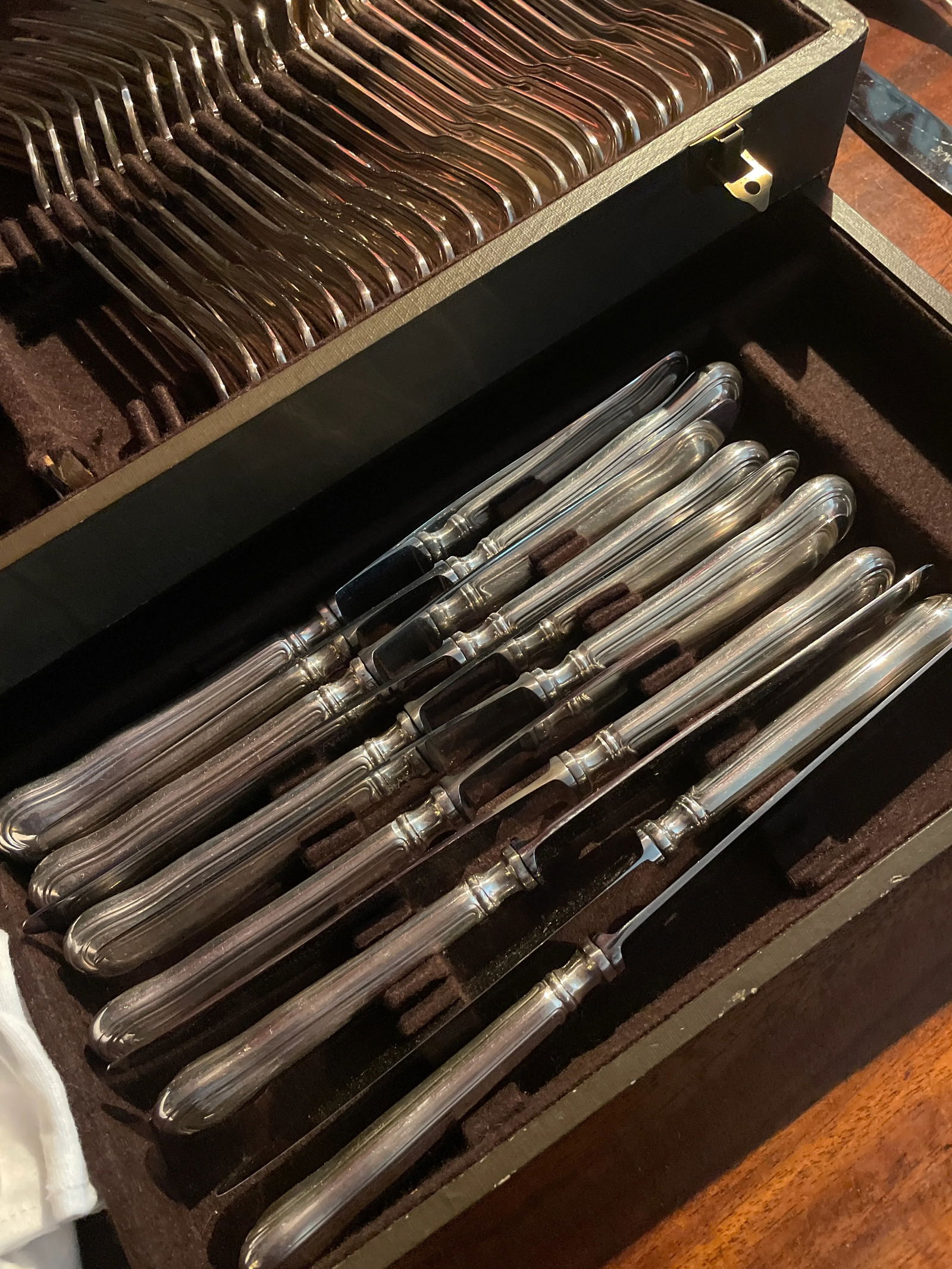 20th Century St. Medard French Silverplate Fiddle Thread Flatware Service- 48 Pieces - 10