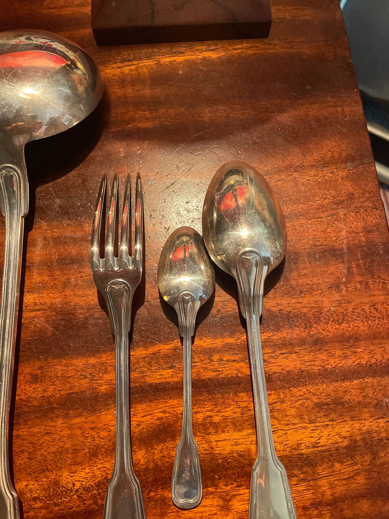 20th Century St. Medard French Silverplate Fiddle Thread Flatware Service- 48 Pieces - 7