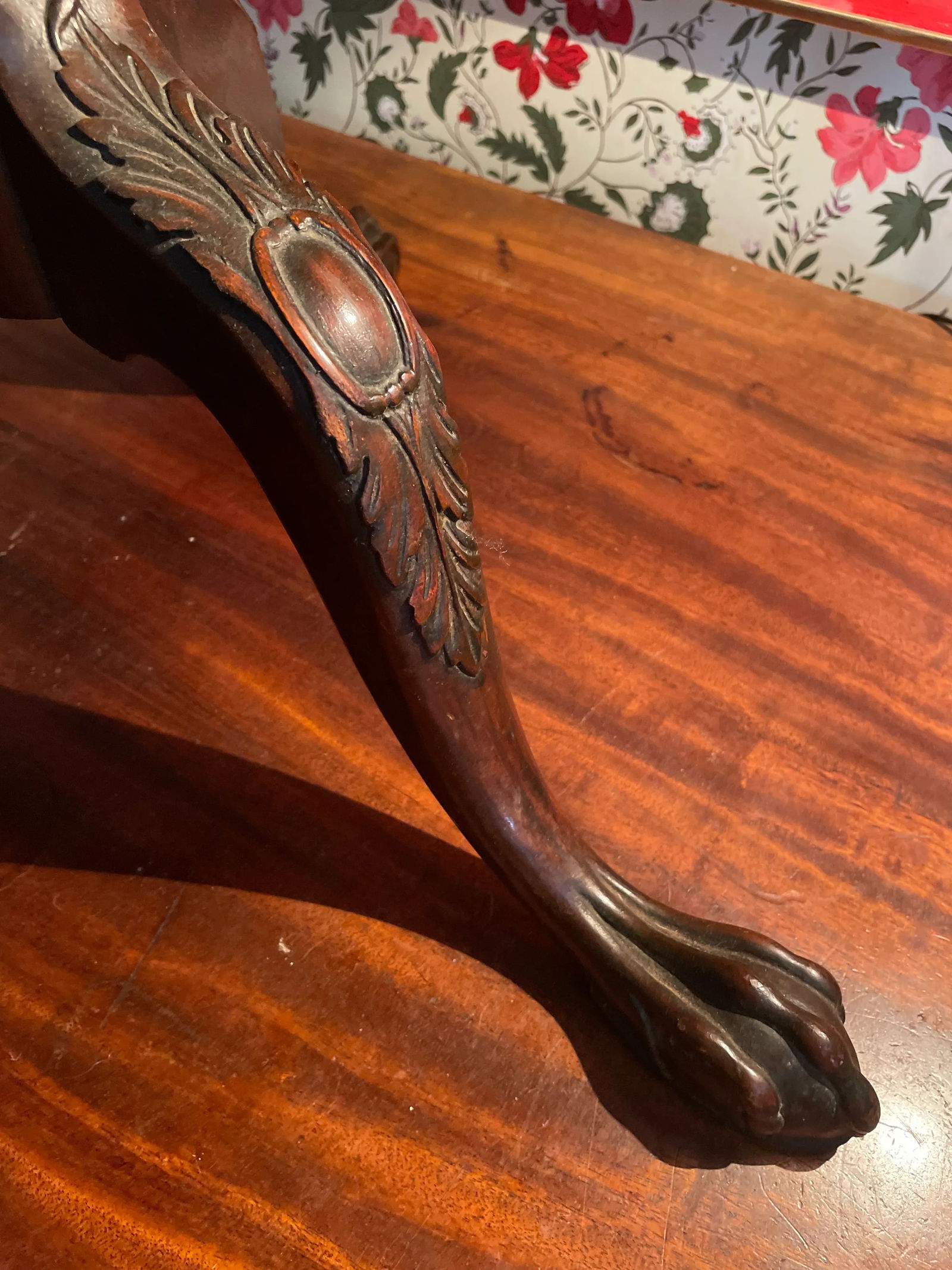 Irwin Furniture Company Dumb Waiter Mahogany Three Tier Silent Butler With Claw Feet - 2