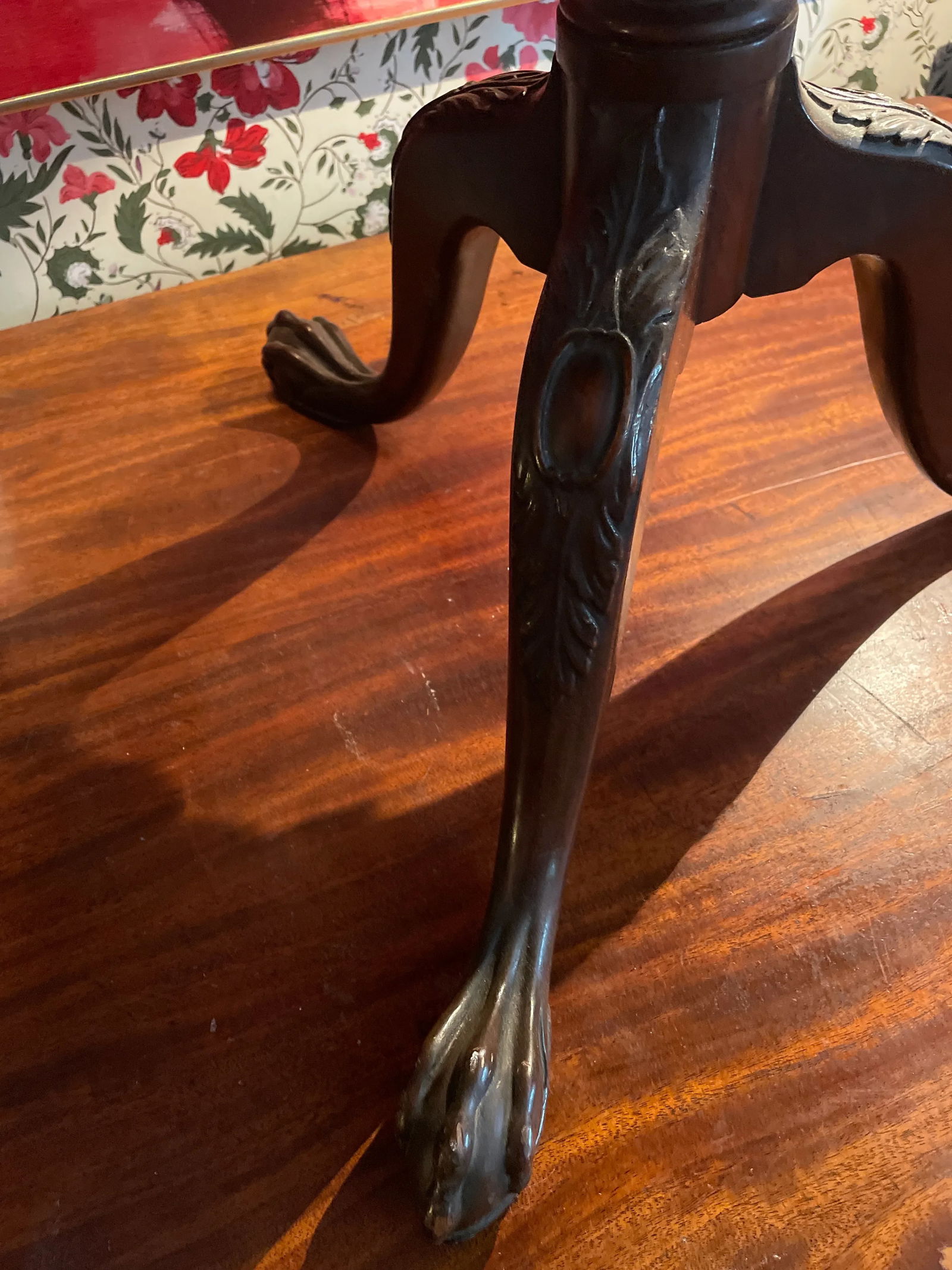 Irwin Furniture Company Dumb Waiter Mahogany Three Tier Silent Butler With Claw Feet - 3