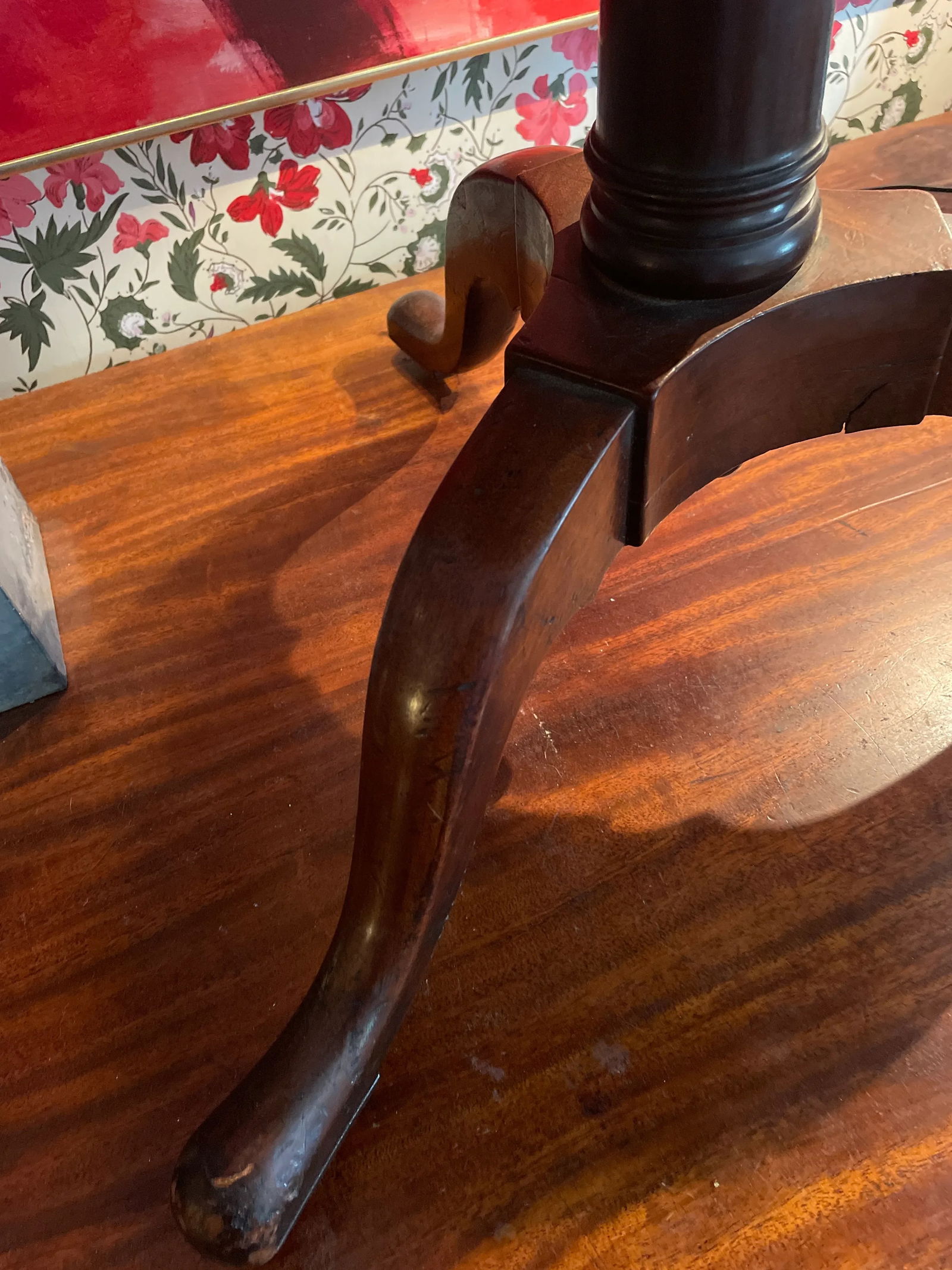 Antique Mahogany Dumb Waiter Silent Butler Three Tier Server - 3