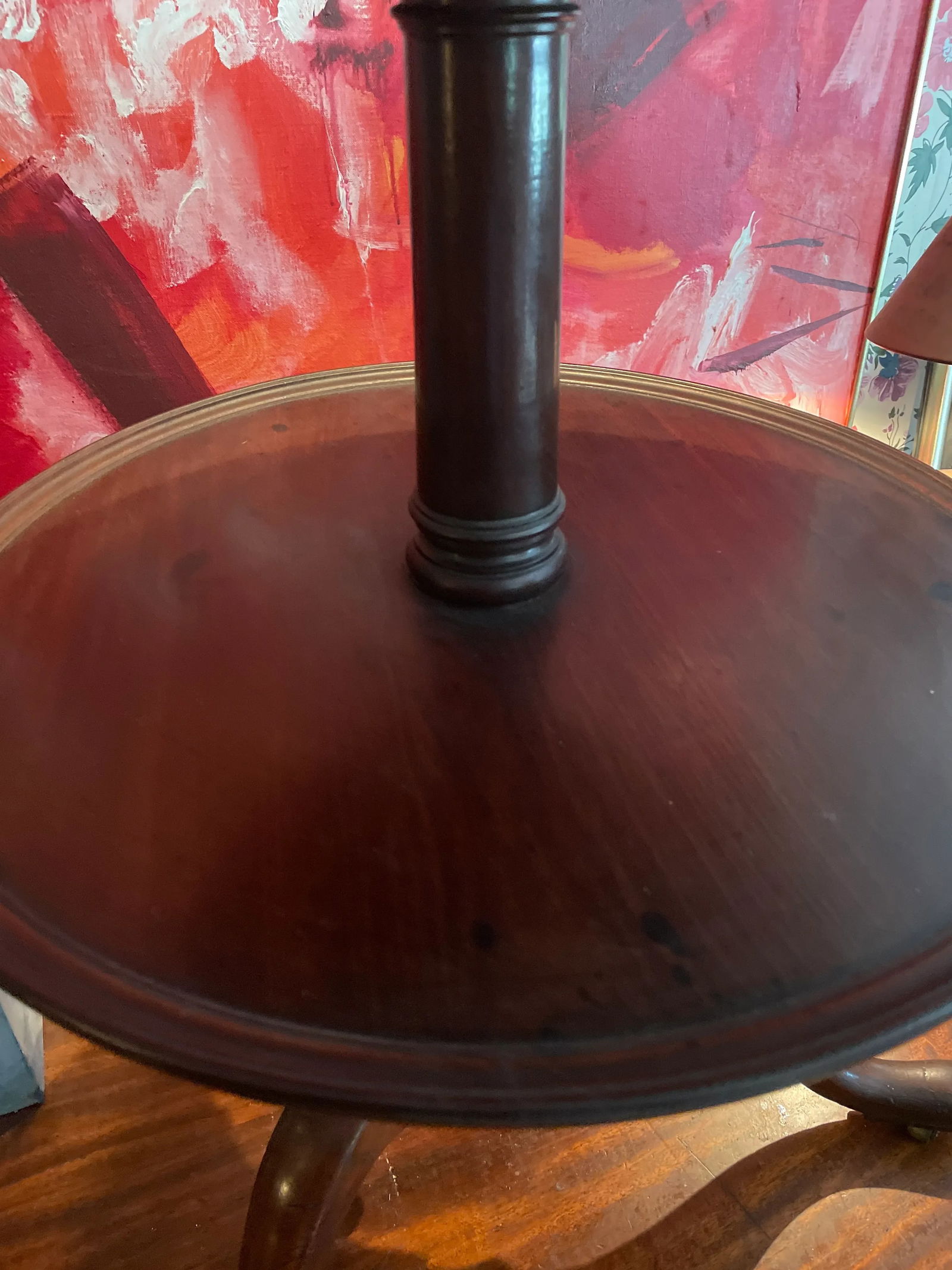 Antique Mahogany Dumb Waiter Silent Butler Three Tier Server - 4