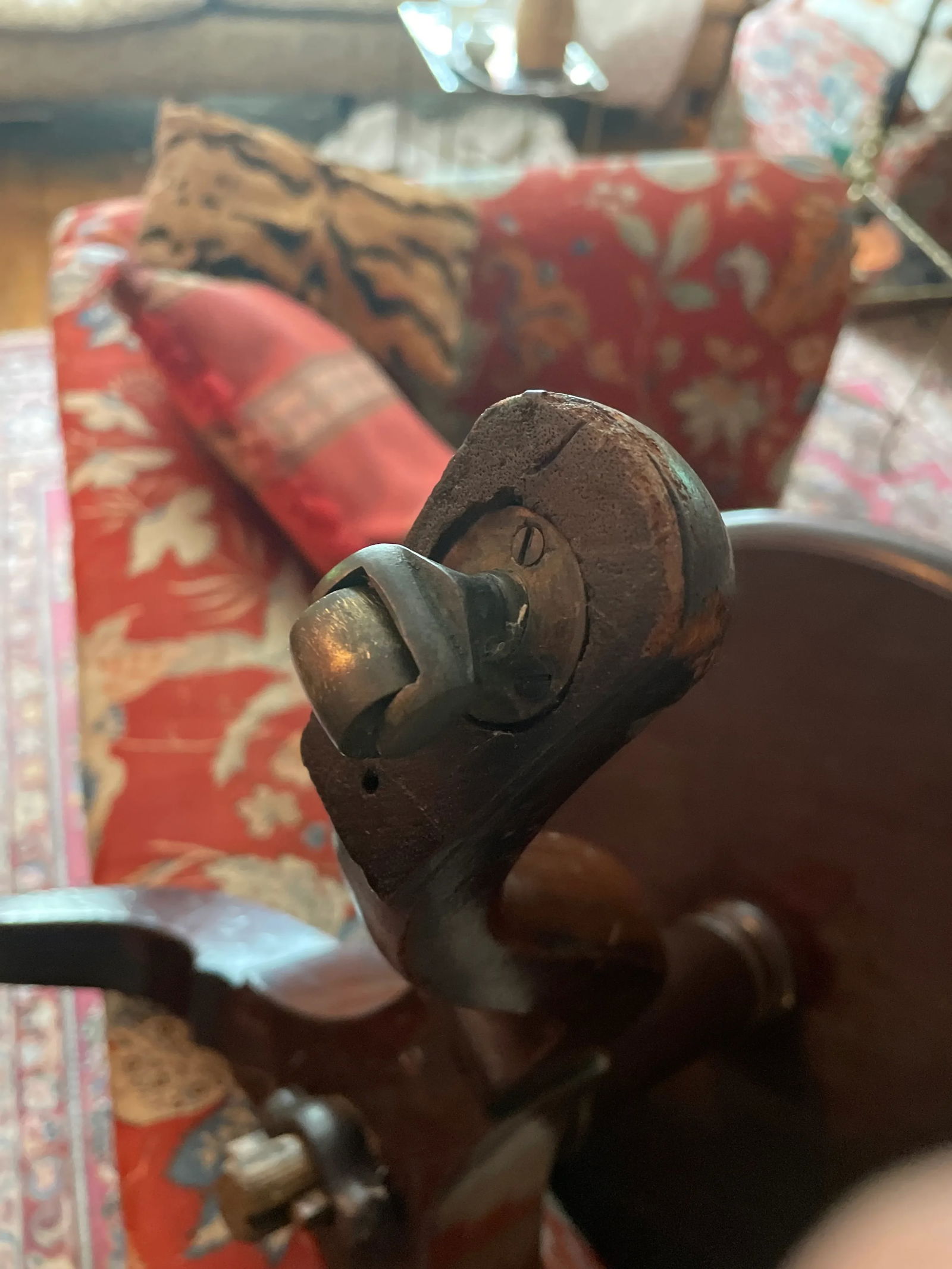 Antique Mahogany Dumb Waiter Silent Butler Three Tier Server - 7