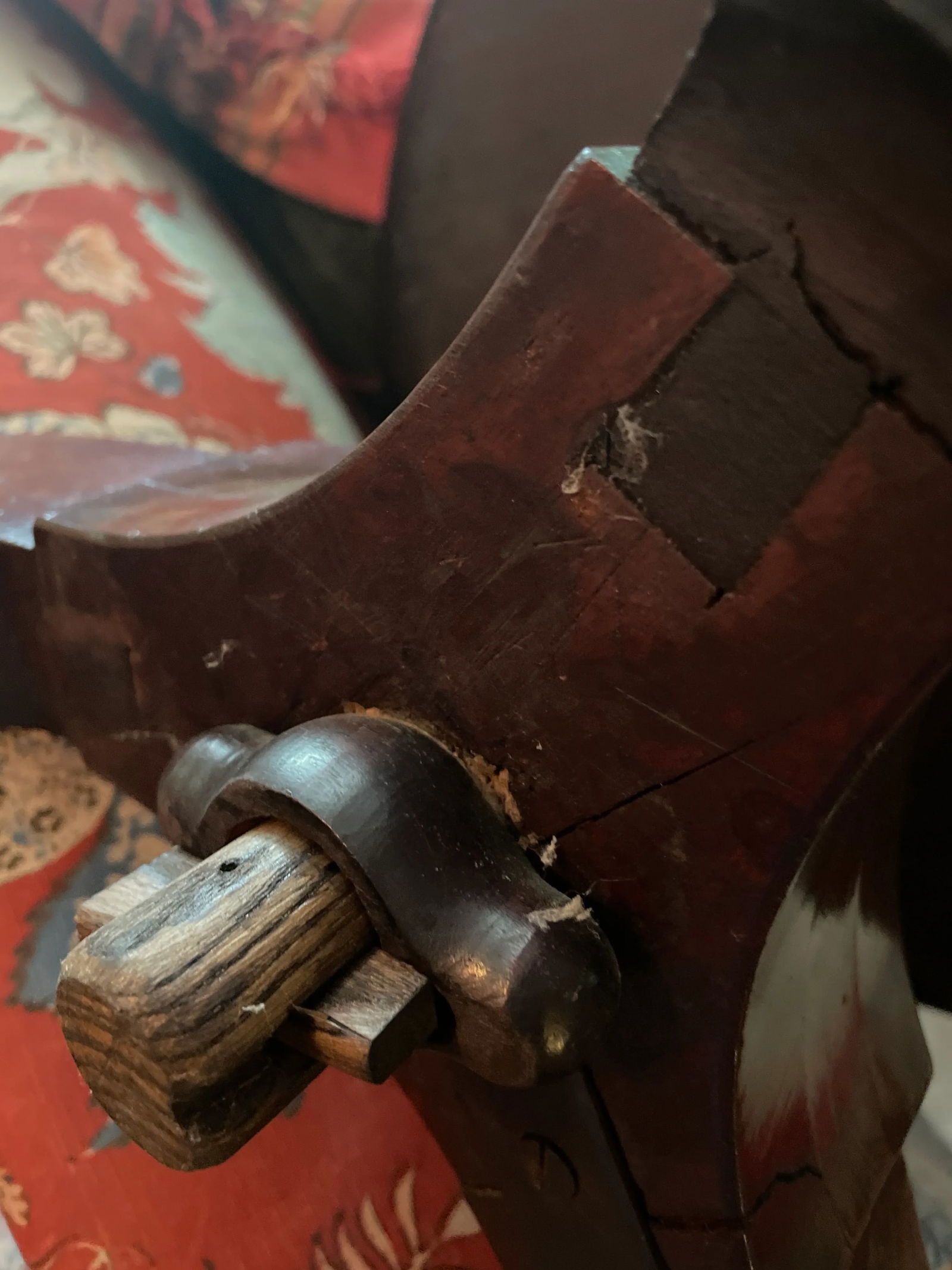 Antique Mahogany Dumb Waiter Silent Butler Three Tier Server - 8