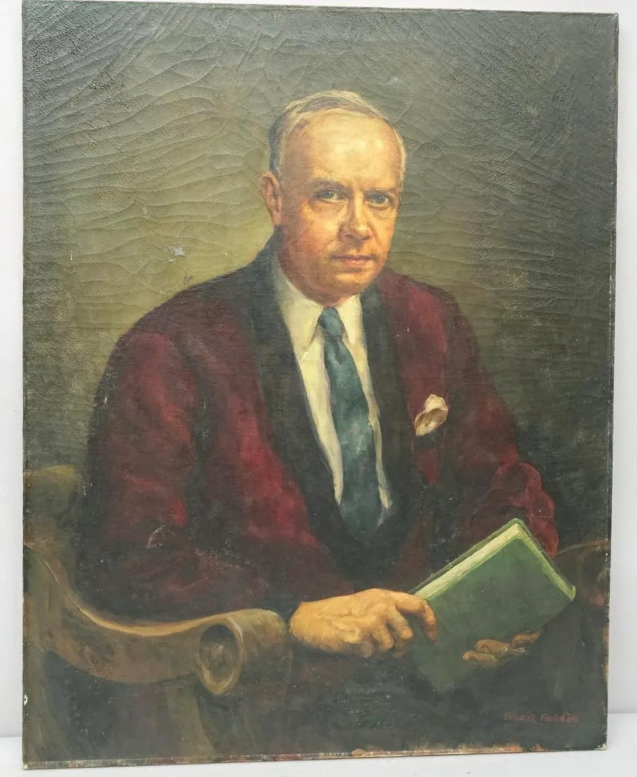 20th Century American School Portrait Painting of a Gentleman - 5