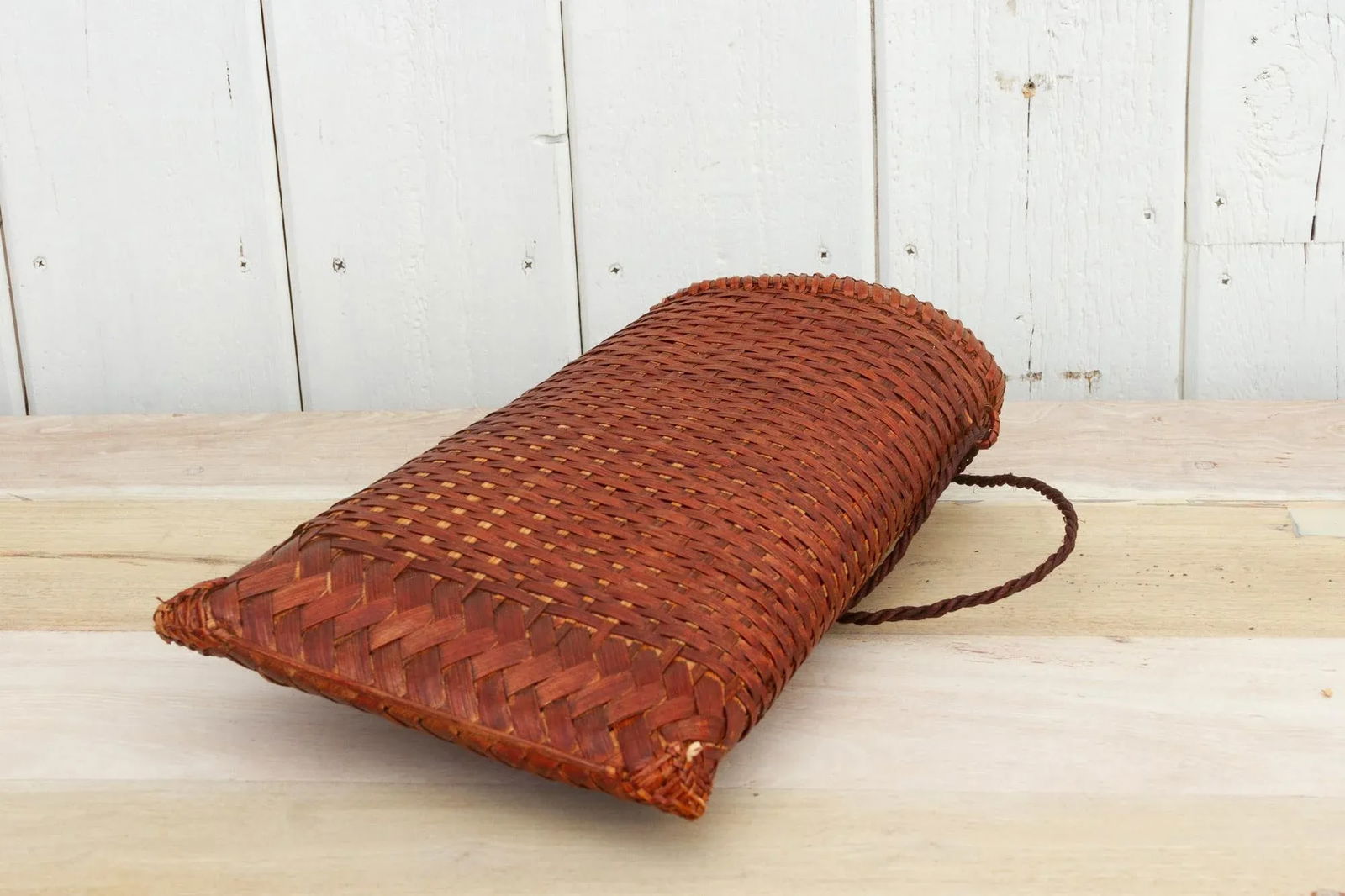 Vintage Finely Woven Farm Basket - 5