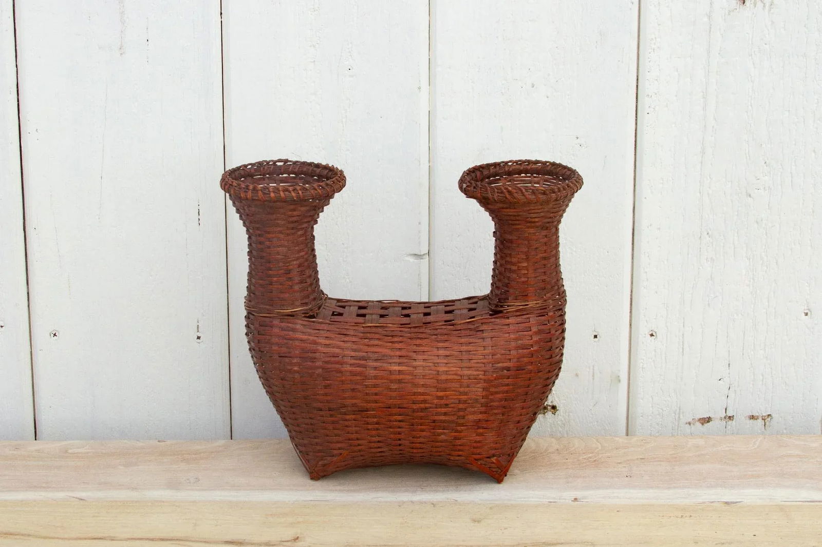 Vintage Asian Boat Shaped Basket - 3