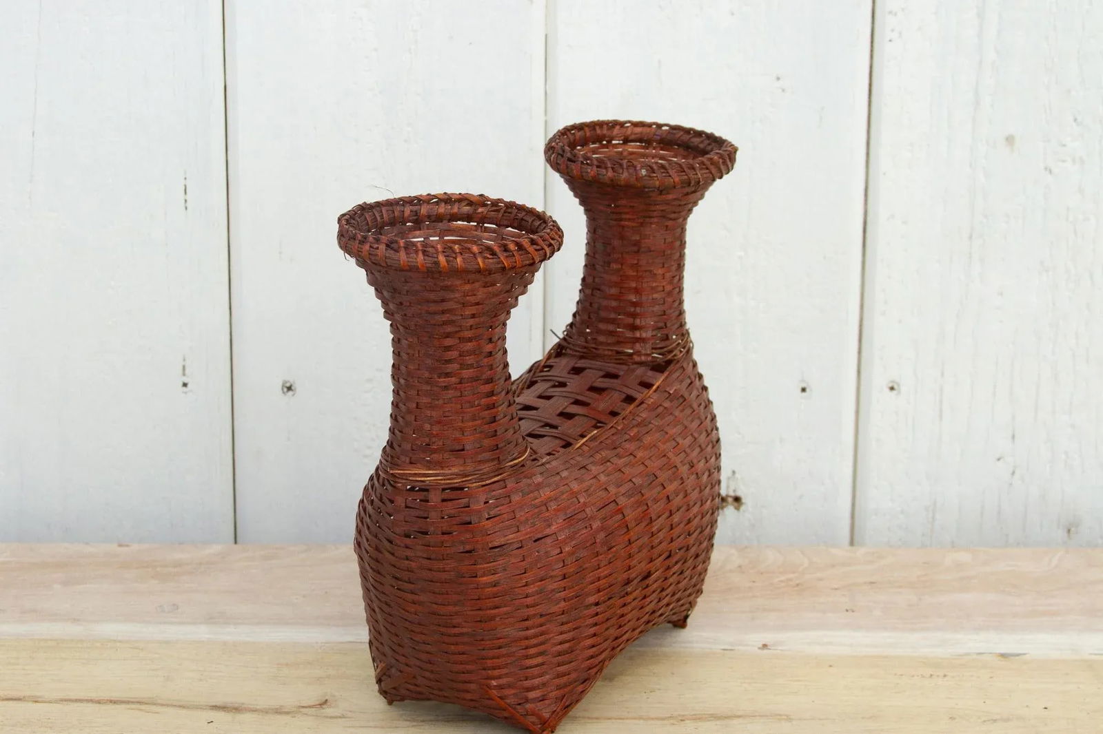 Vintage Asian Boat Shaped Basket - 4