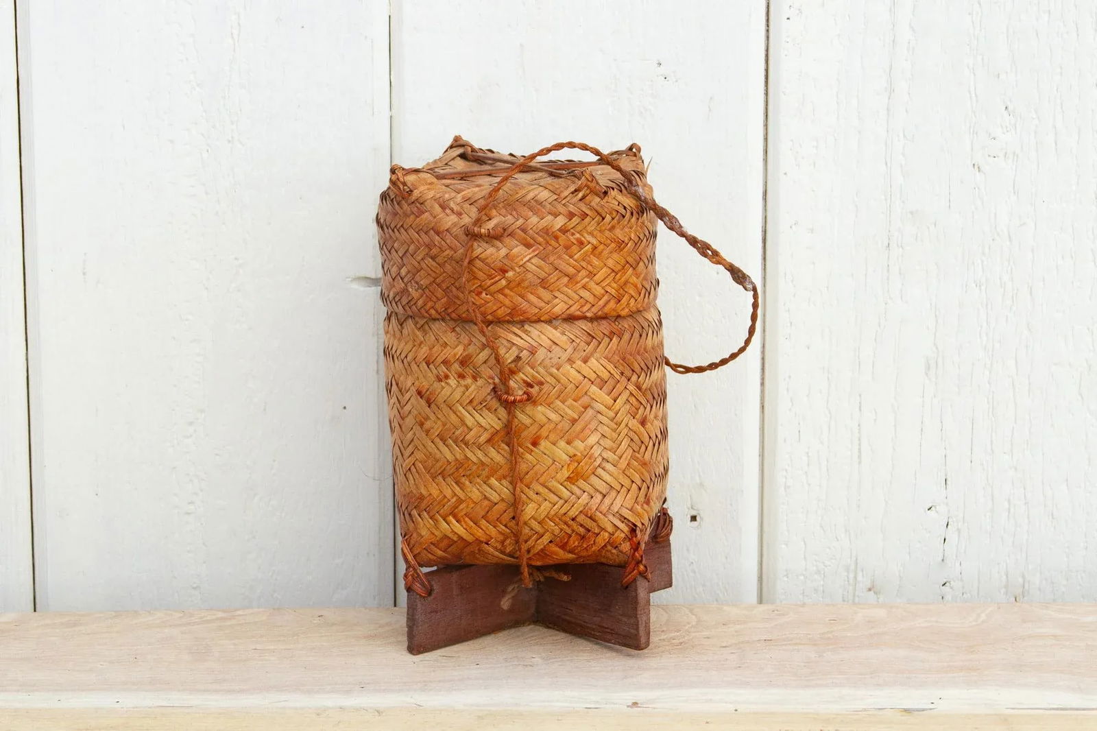 Charming Vintage Thai Rice Basket - 7