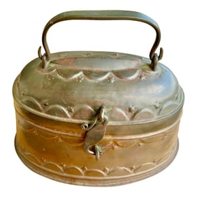 Vintage Copper Turkish Soap Box With Handle