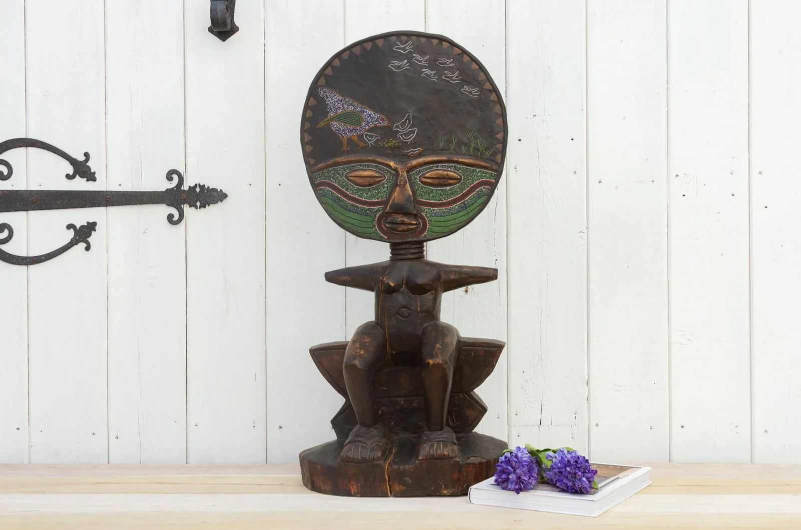 Vintage Tall African Beaded Statue - 2